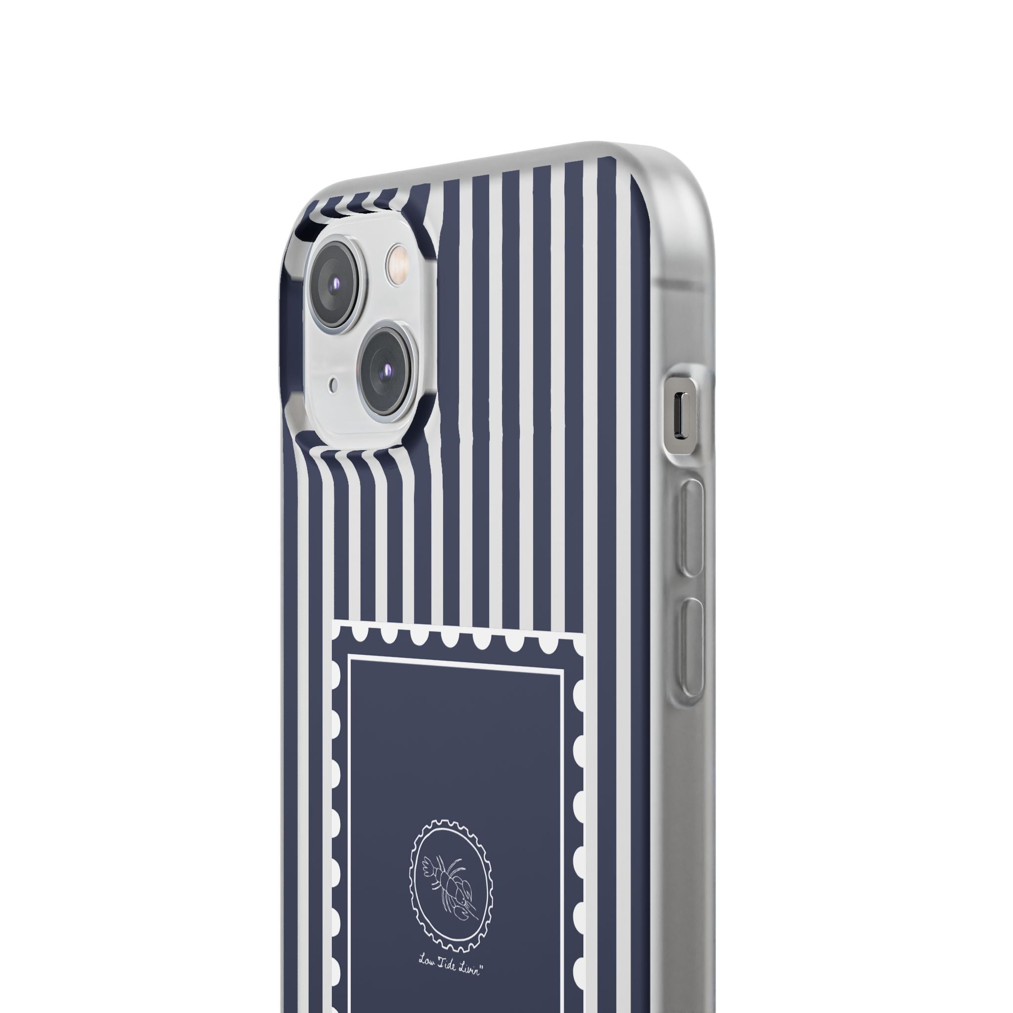 Stamped by the Sea- Navy Stripe phone case