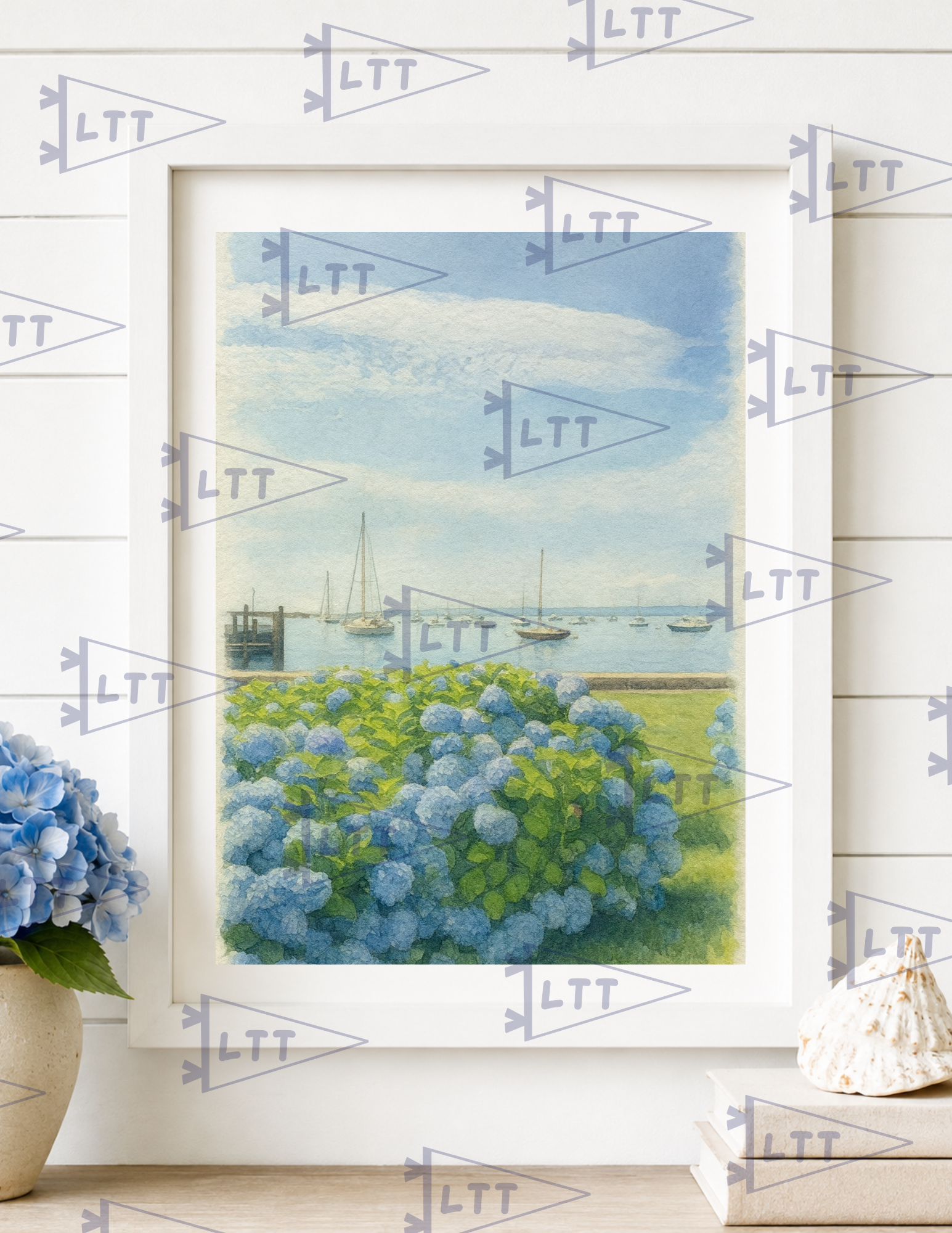 Habor-side Hydrangeas Print and card