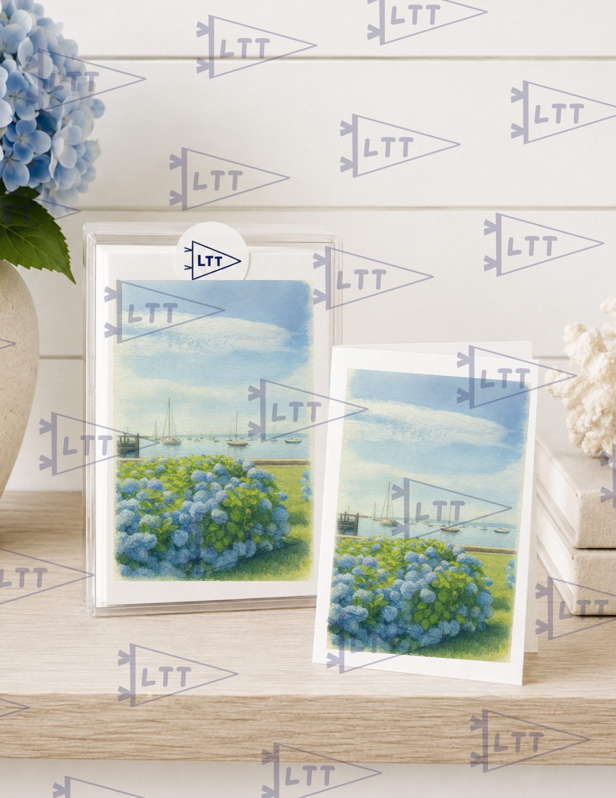 Habor-side Hydrangeas Print and card