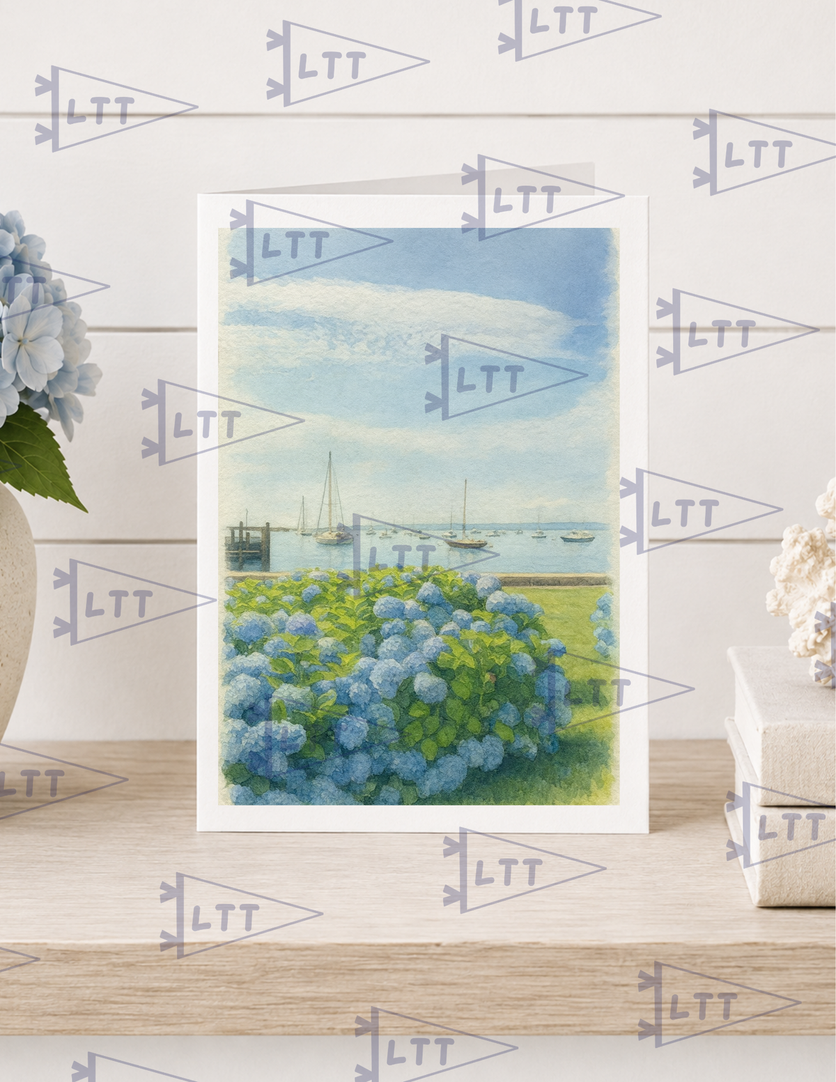 Habor-side Hydrangeas Print and card