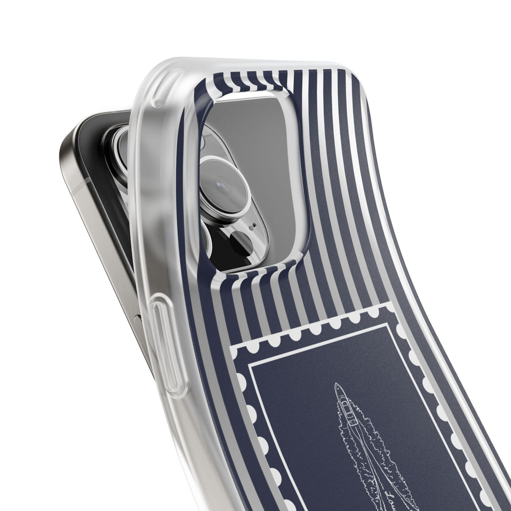 All Day Off Shore wake- Navy stripe phone case