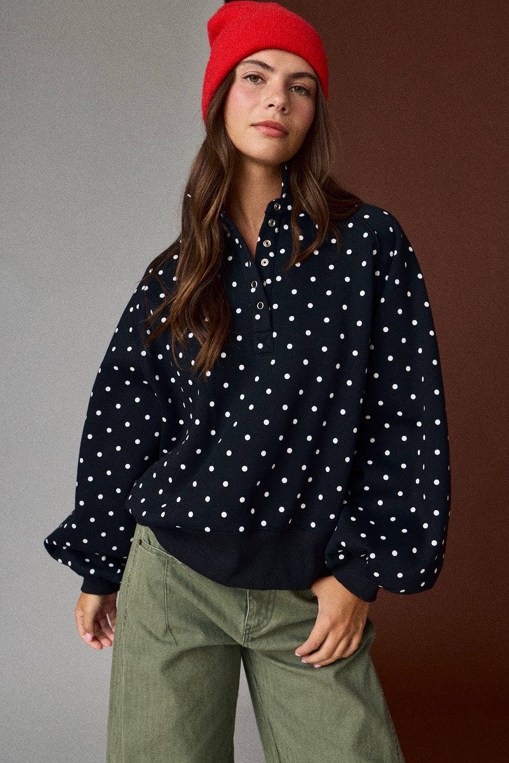 Polka Dot button up- Sky Blue