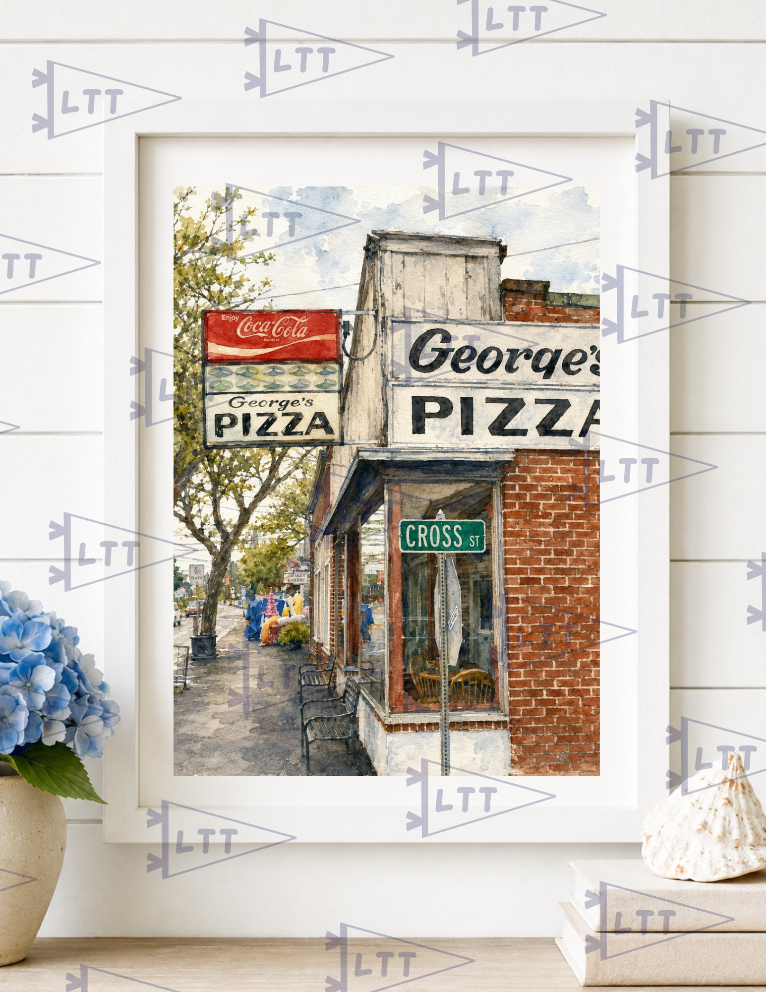 Georges Pizza Print and card