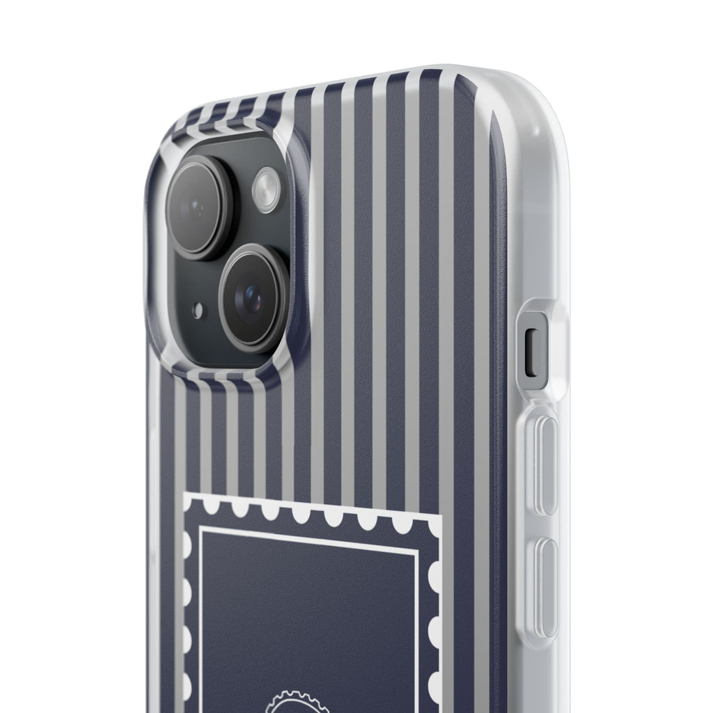 Stamped by the Sea- Navy Stripe phone case