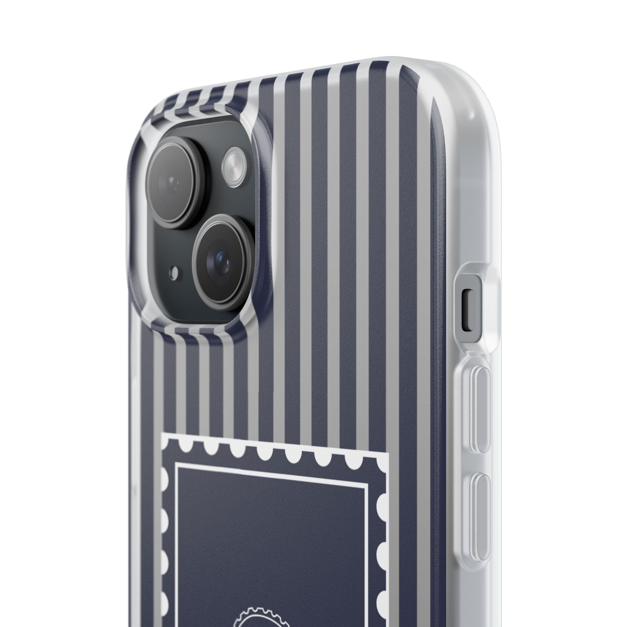 Stamped by the Sea- Navy Stripe phone case