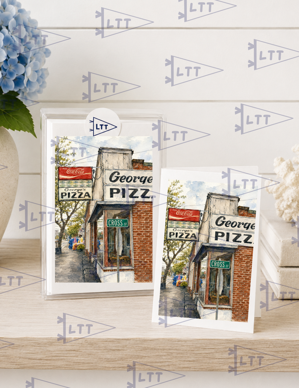 Georges Pizza Print and card