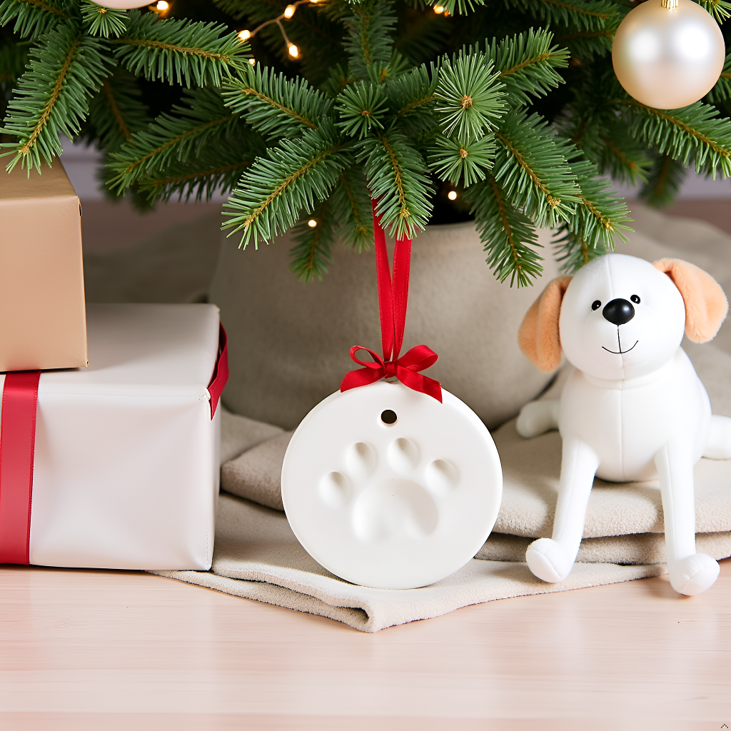 Pet Pawprint Christmas Ornament