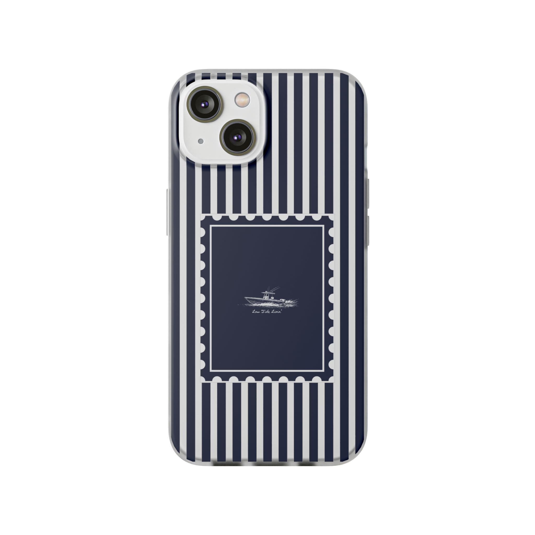 All day Offshore boat- Navy Stripe phone case