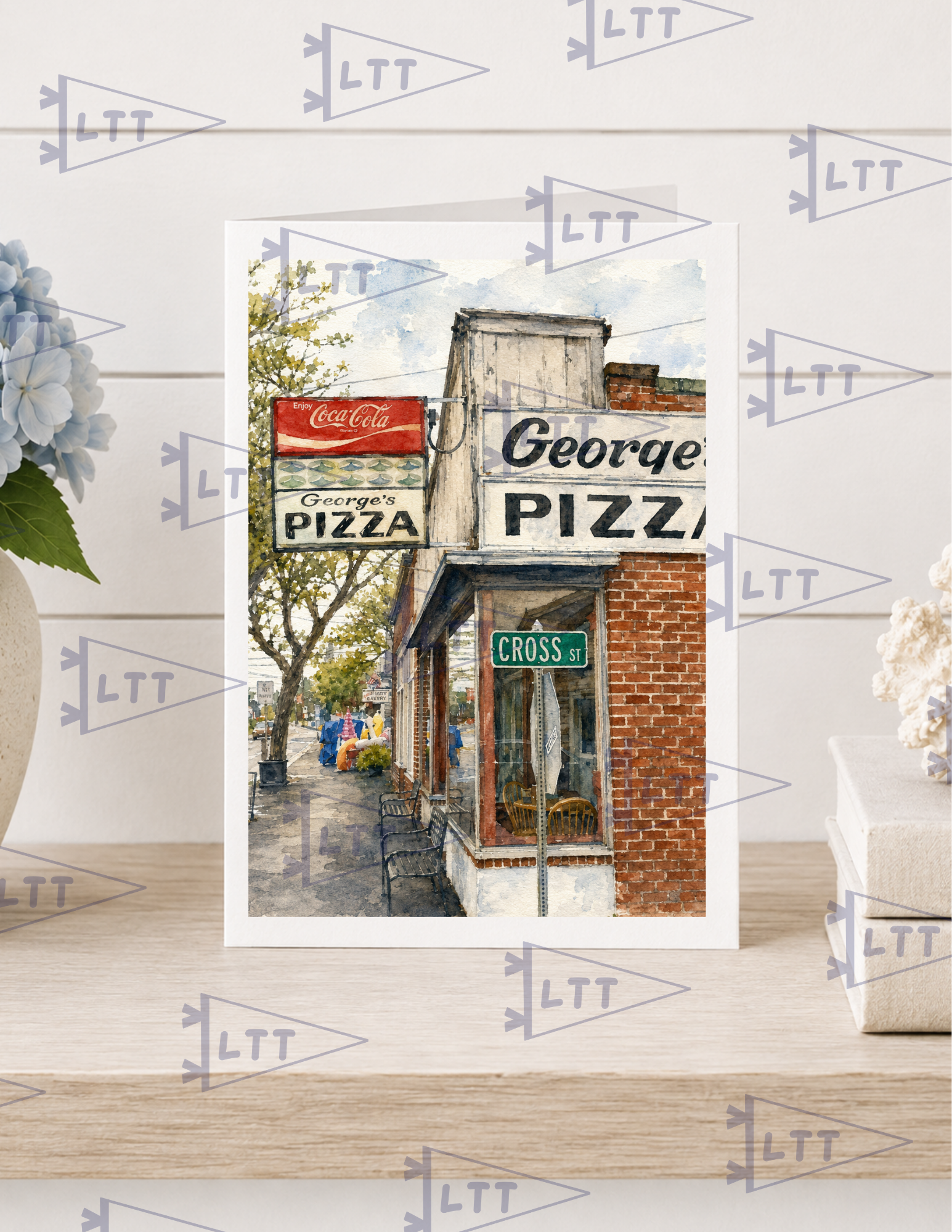 Georges Pizza Print and card