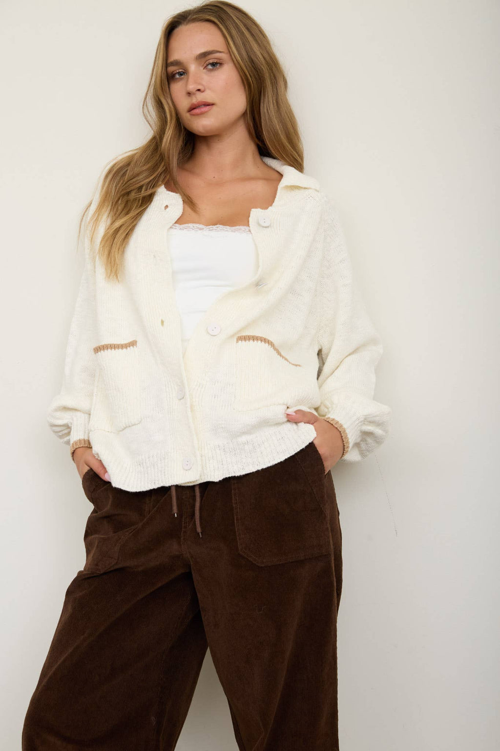 Golden Button Down Cardigan