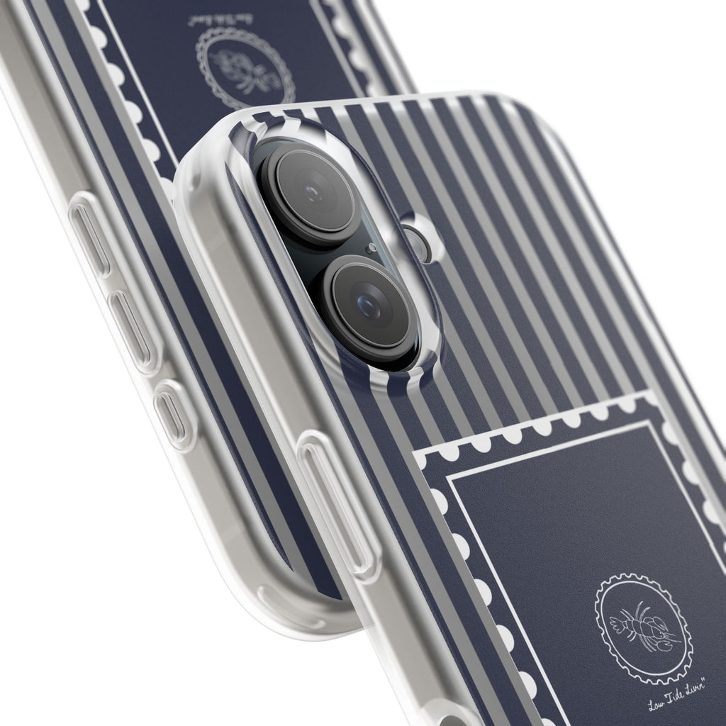 Stamped by the Sea- Navy Stripe phone case