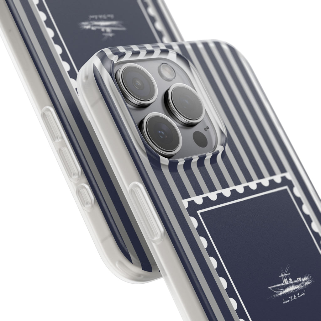 All day Offshore boat- Navy Stripe phone case