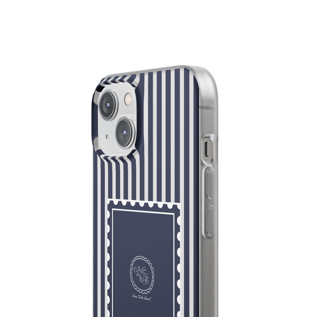 Stamped by the Sea- Navy Stripe phone case