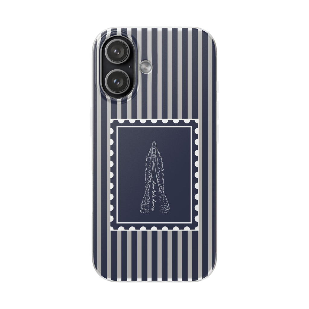 All Day Off Shore wake- Navy stripe phone case