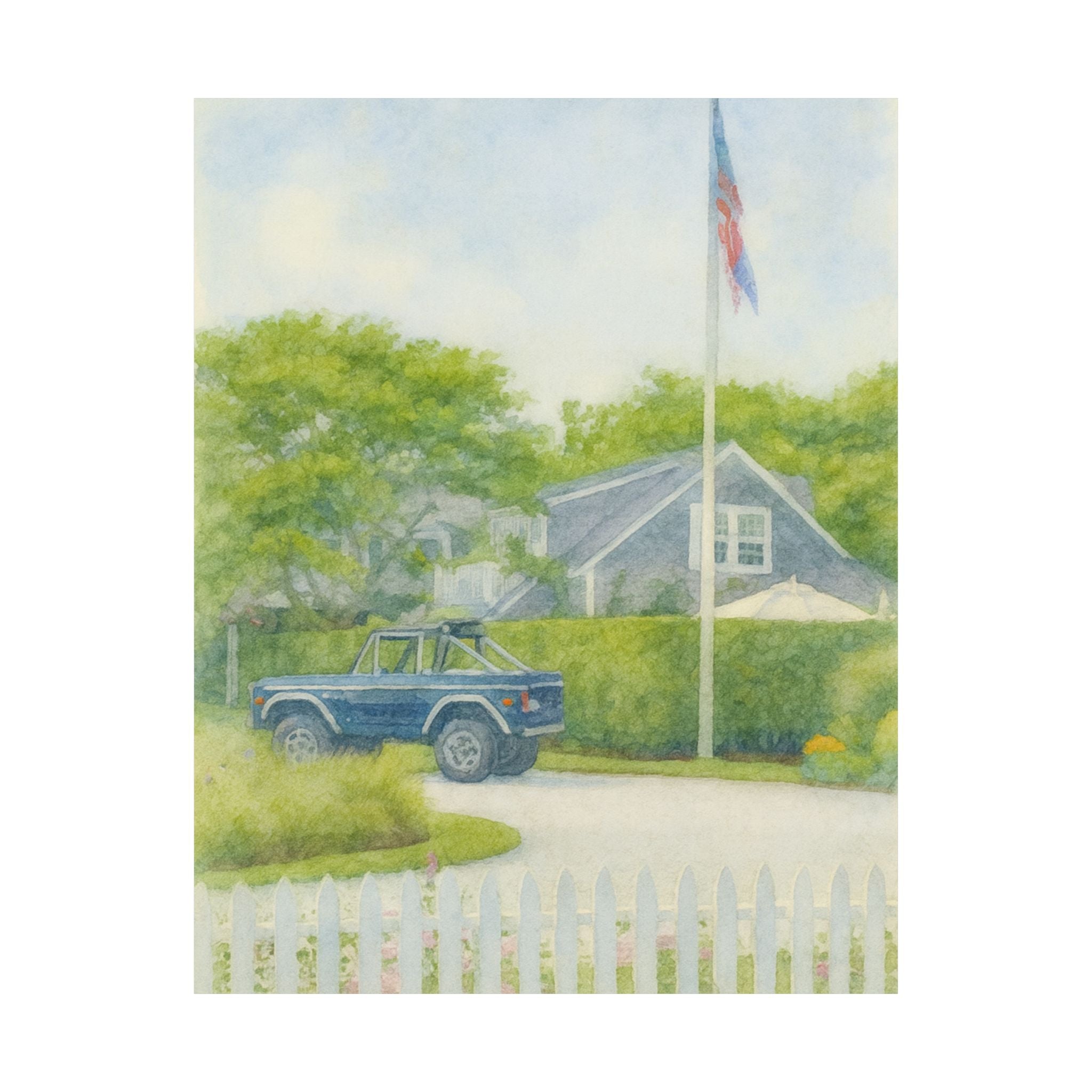 Navy Blue Bronco Print