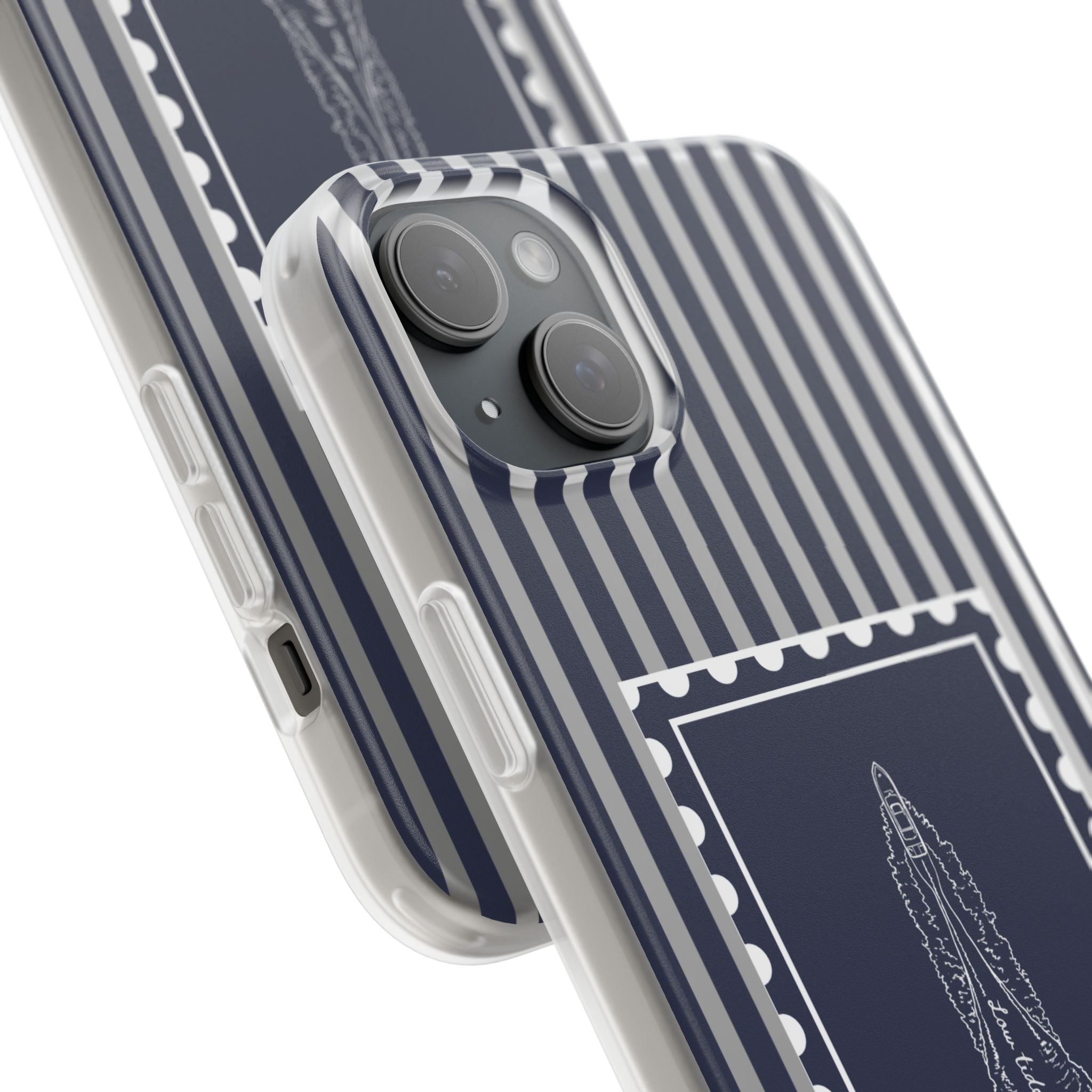 All Day Off Shore wake- Navy stripe phone case