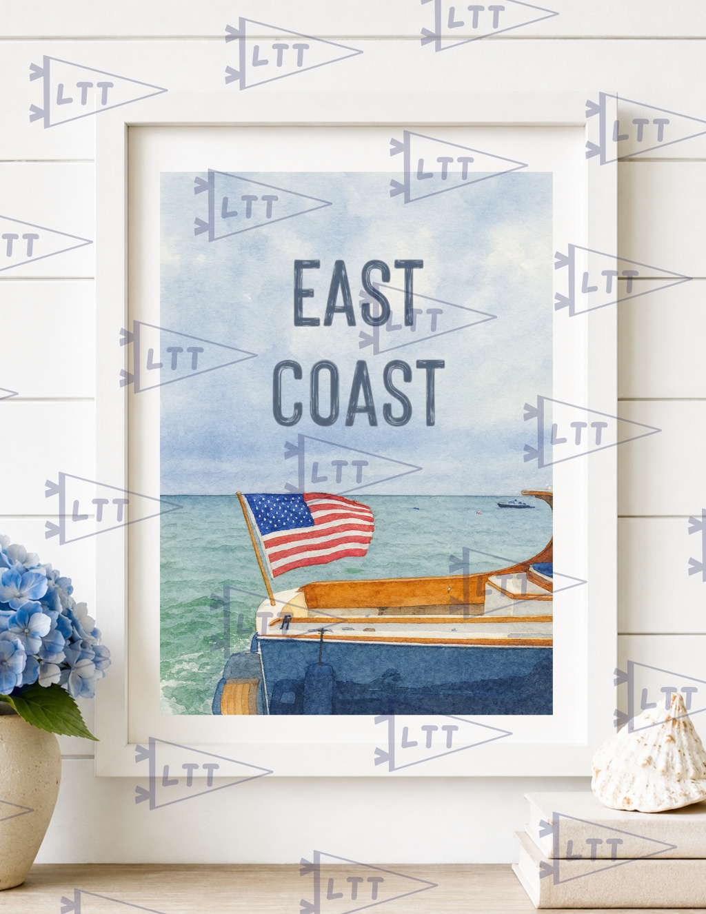 East Coast Boat Print and card