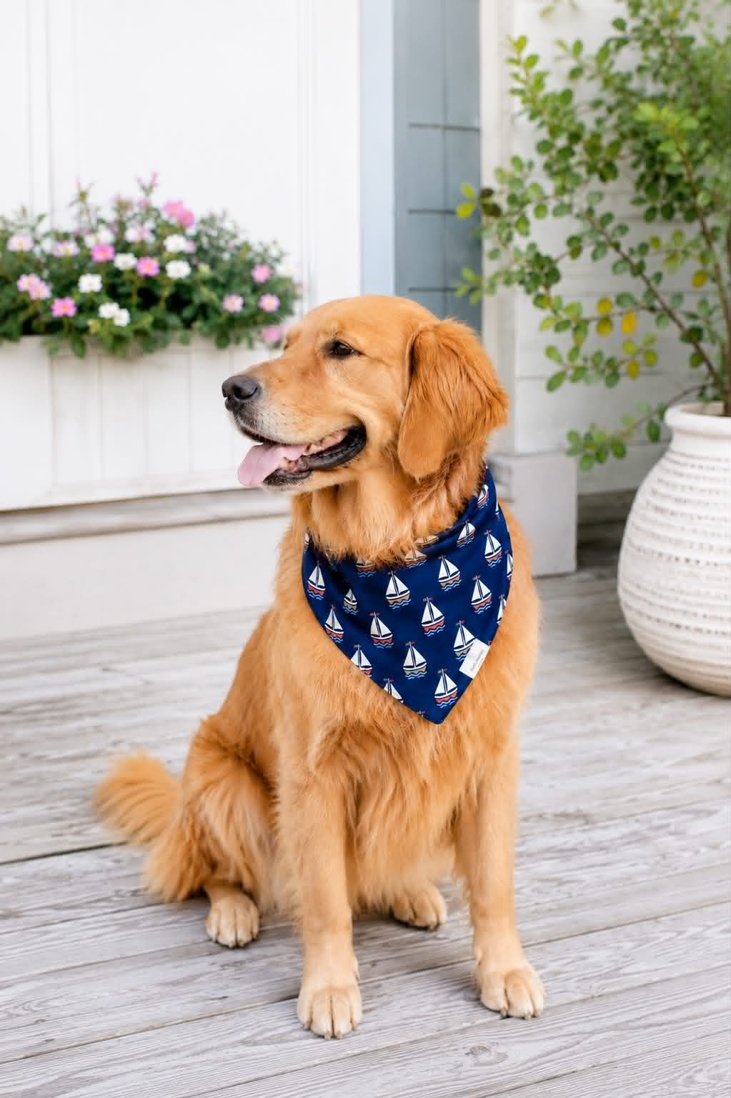 Navy Sailboats Bandana