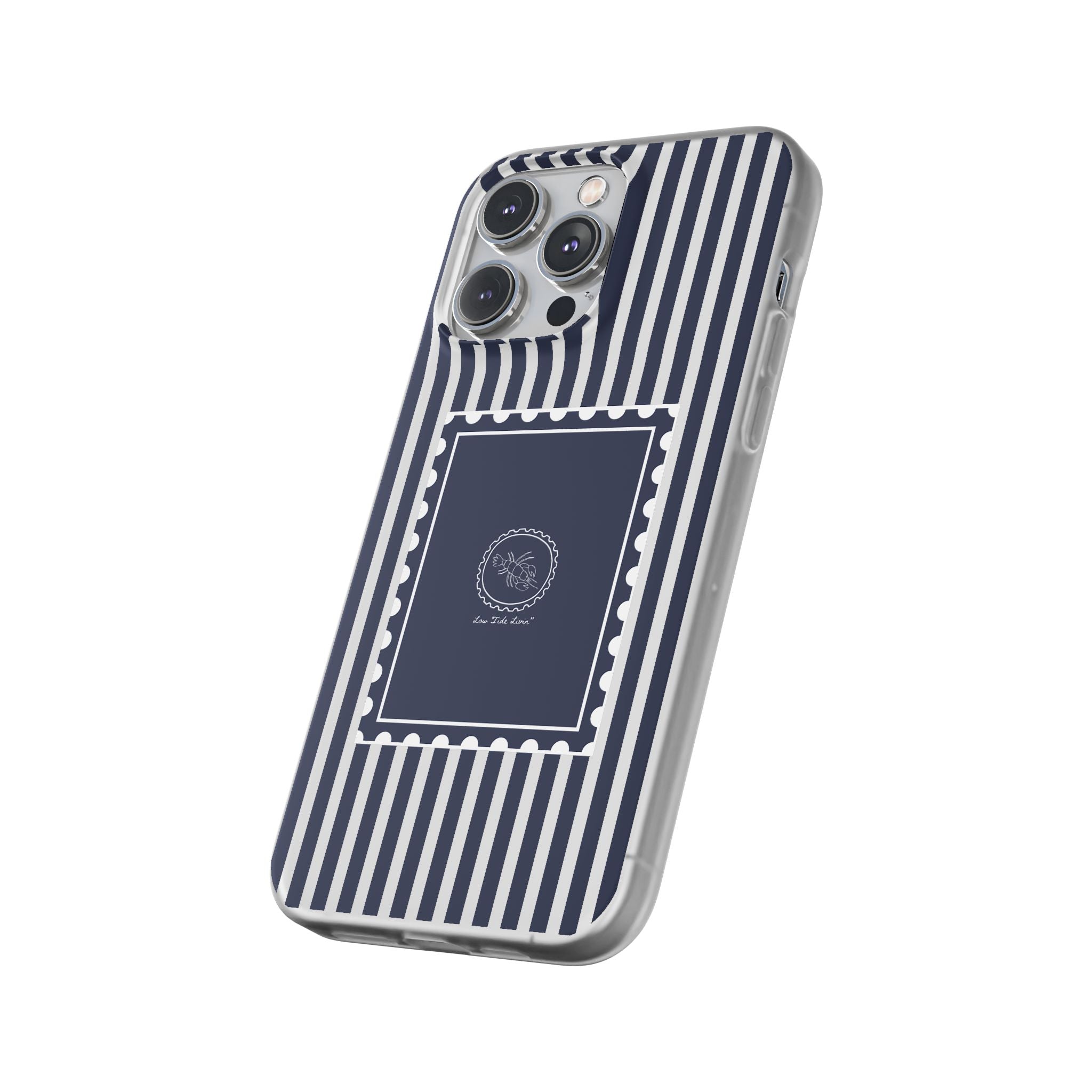 Stamped by the Sea- Navy Stripe phone case