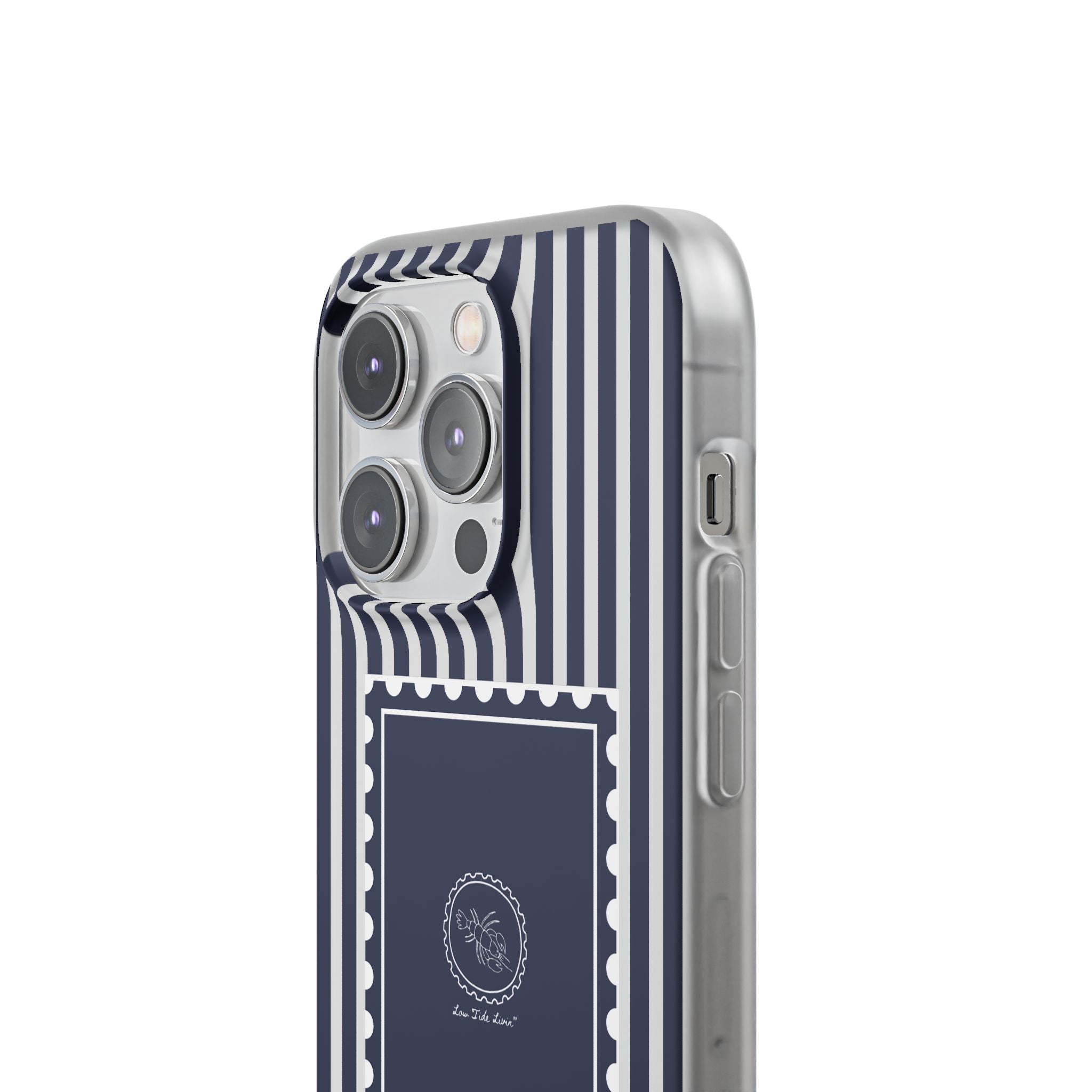 Stamped by the Sea- Navy Stripe phone case