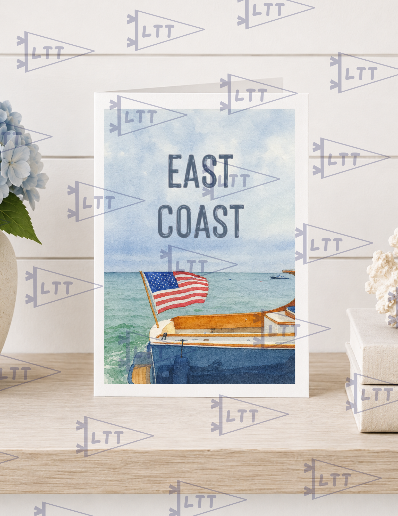 East Coast Boat Print and card
