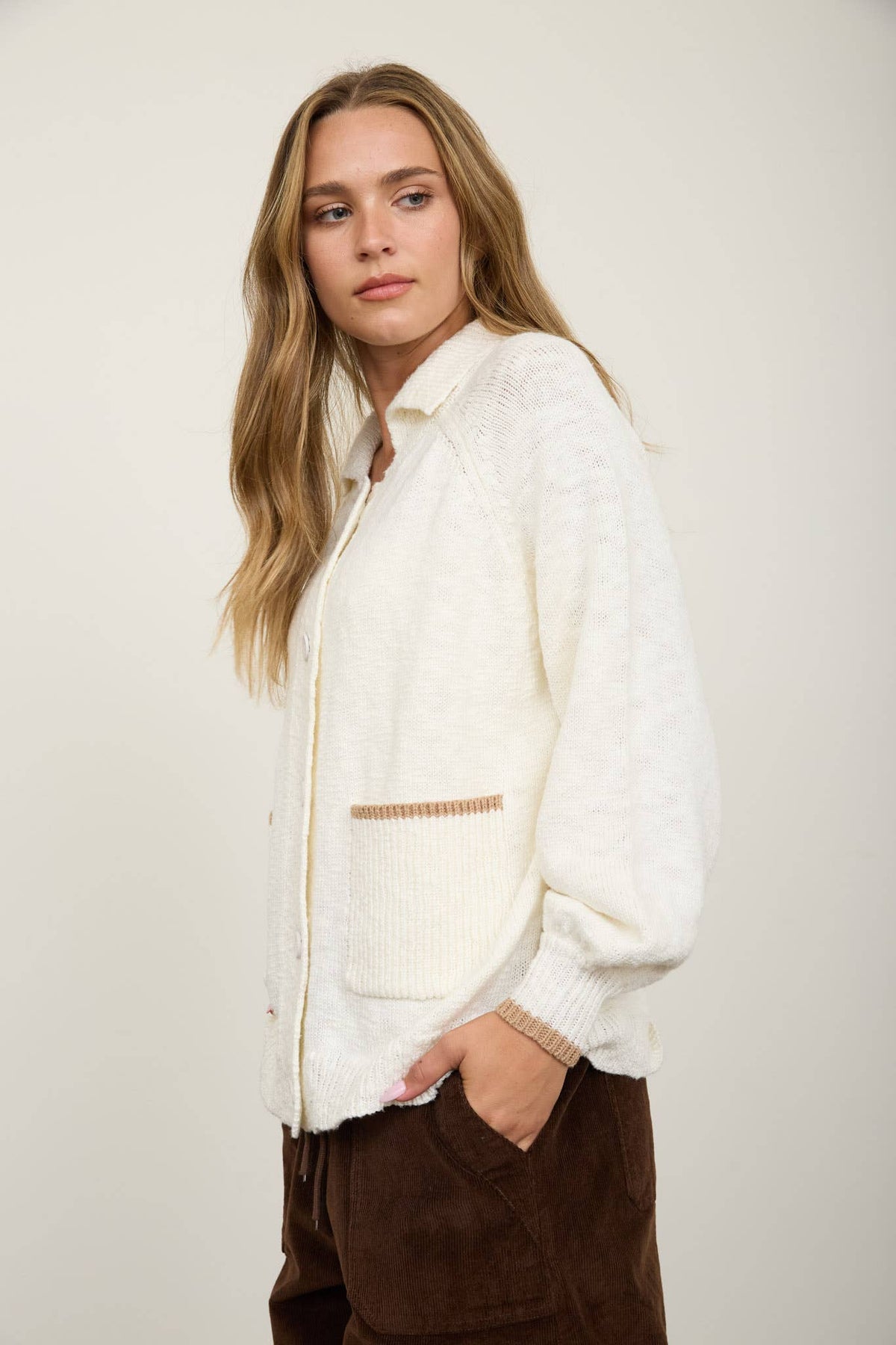 Golden Button Down Cardigan