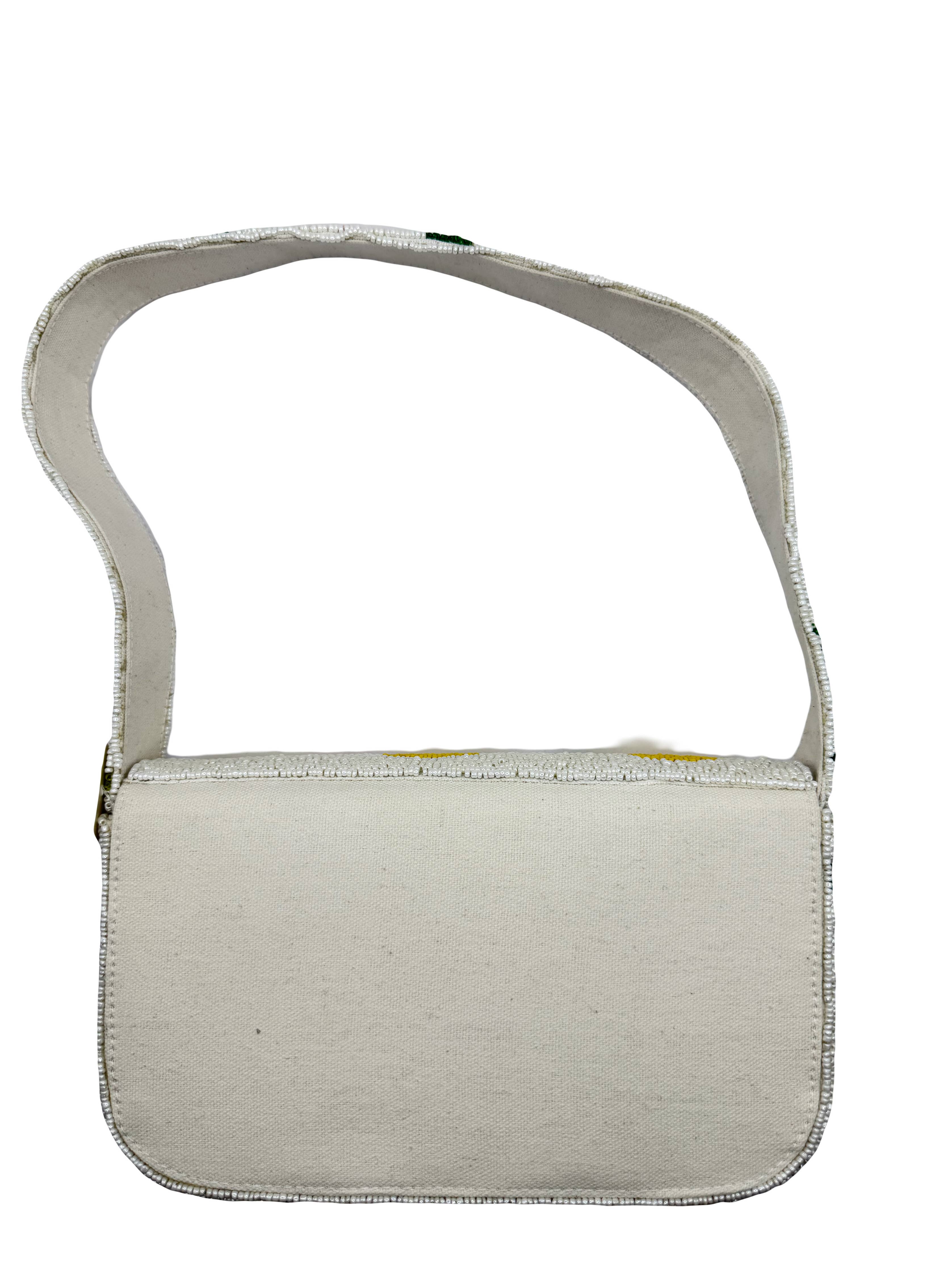 Limes Single Sided Beaded Shoulder Bag