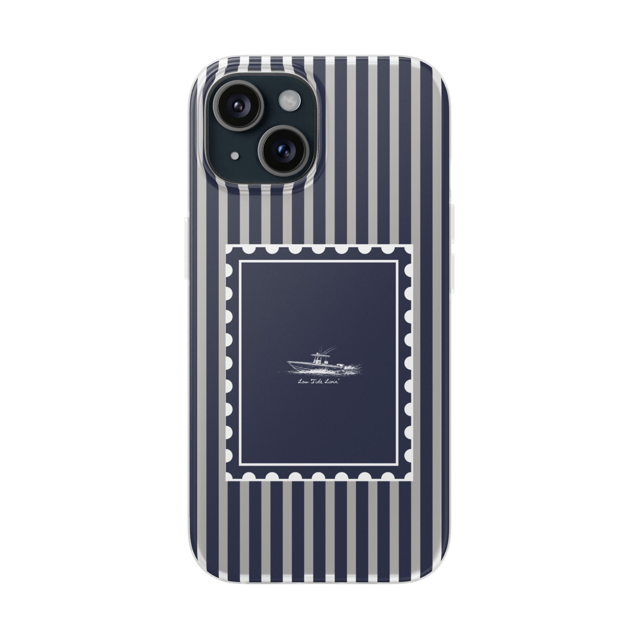All day Offshore boat- Navy Stripe phone case