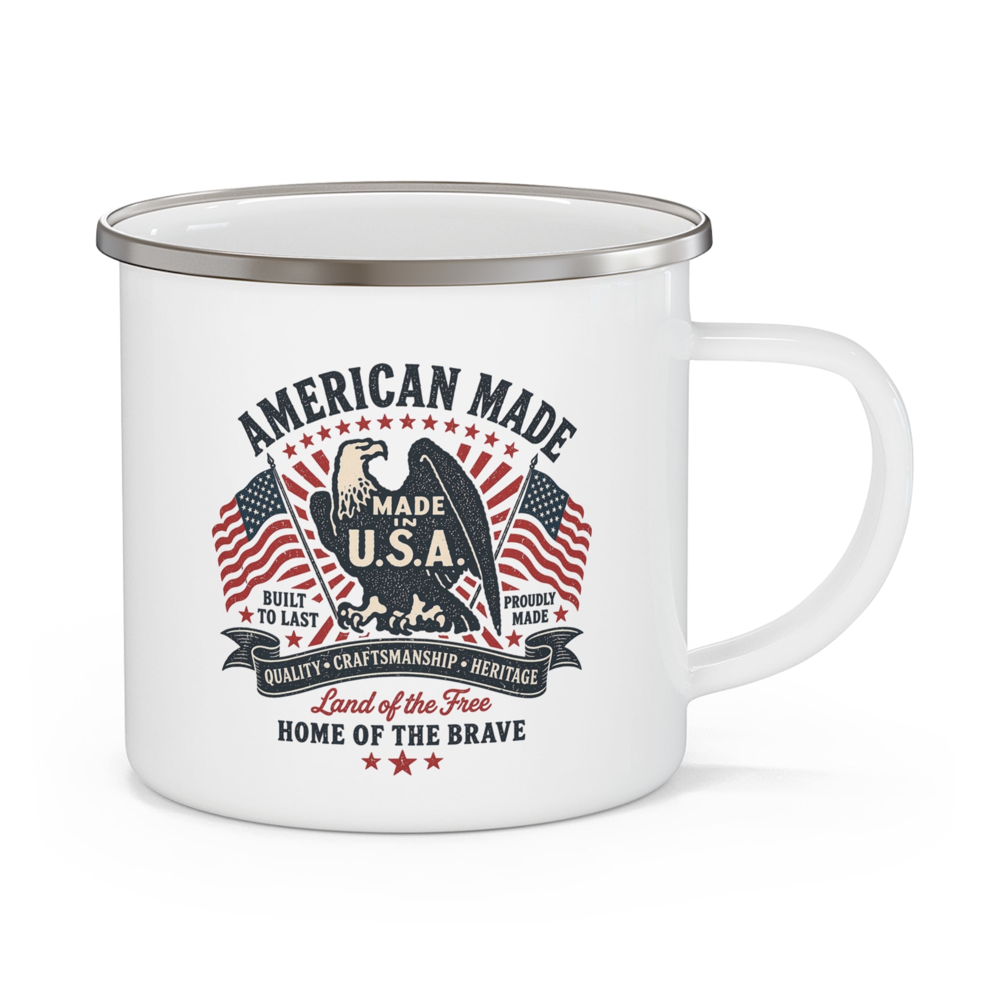 American Made Eagle Enamel Mug