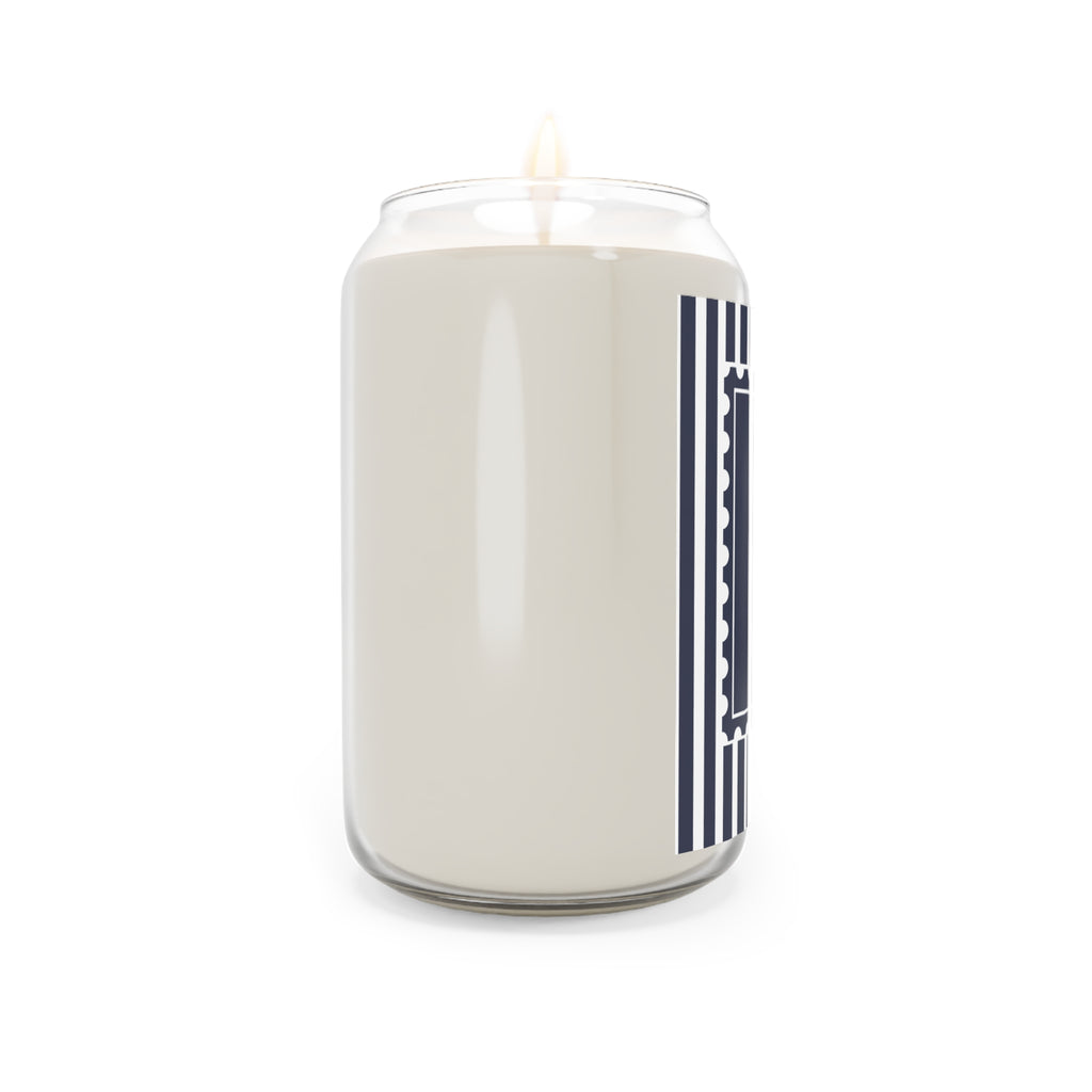 Navy Striped Frame Candle- 13.75 oz Vanilla Bean