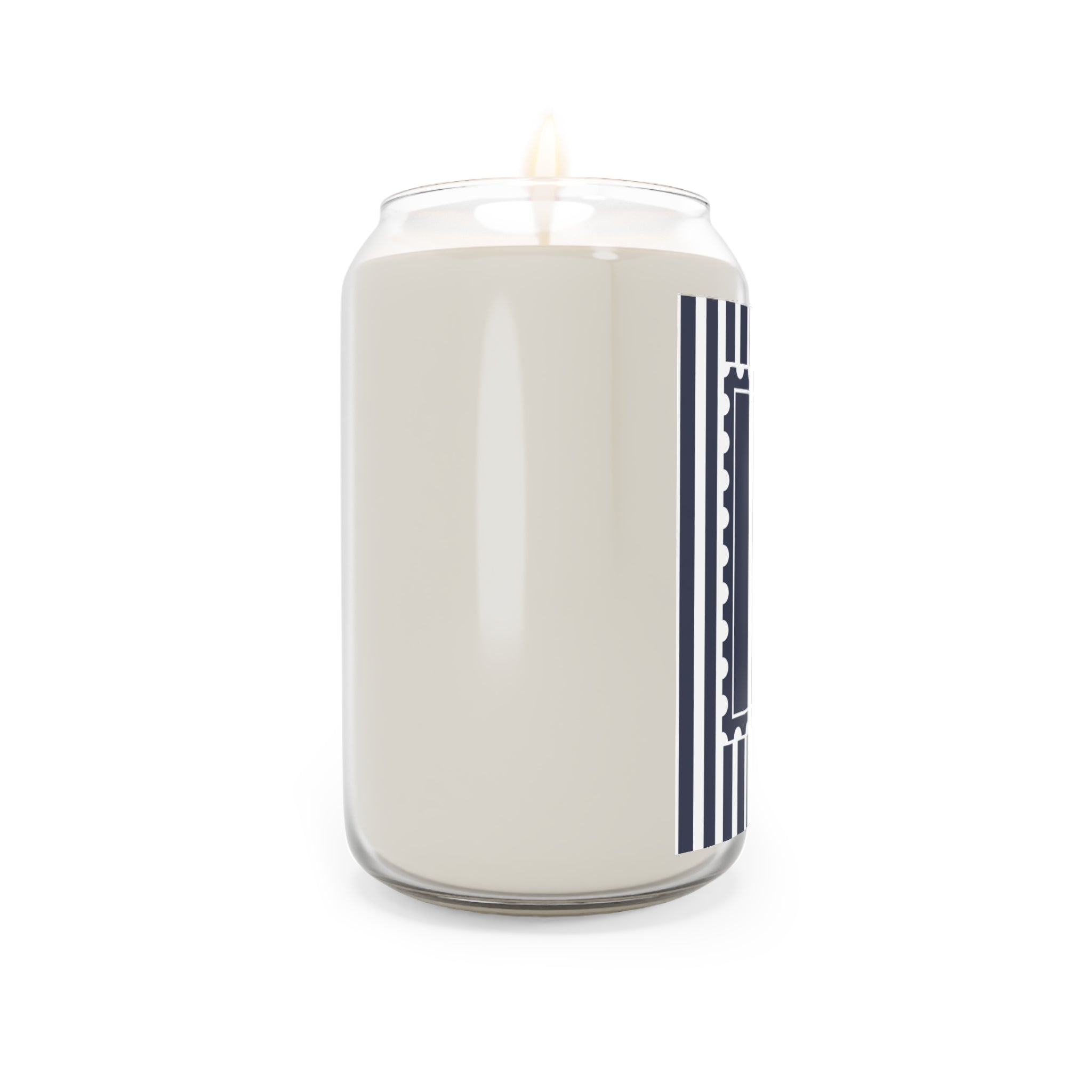 Navy Striped Frame Candle- 13.75 oz Vanilla Bean