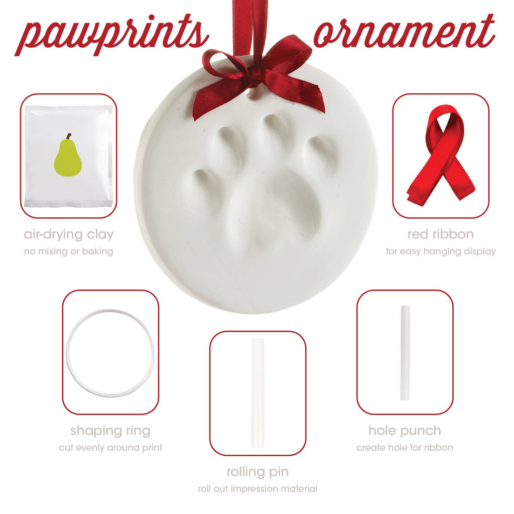 Pet Pawprint Christmas Ornament