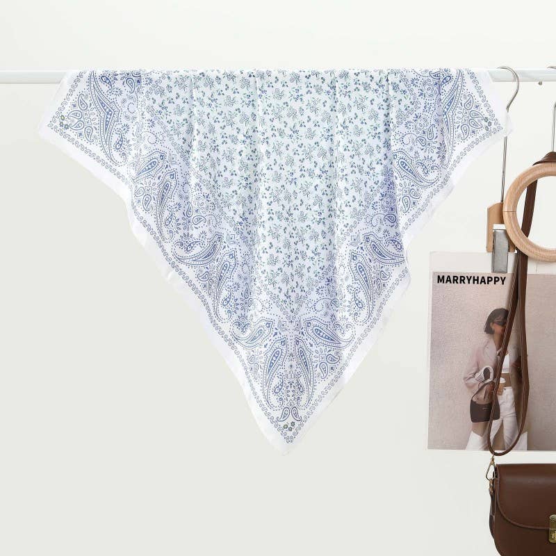 Floral Blue Scarf