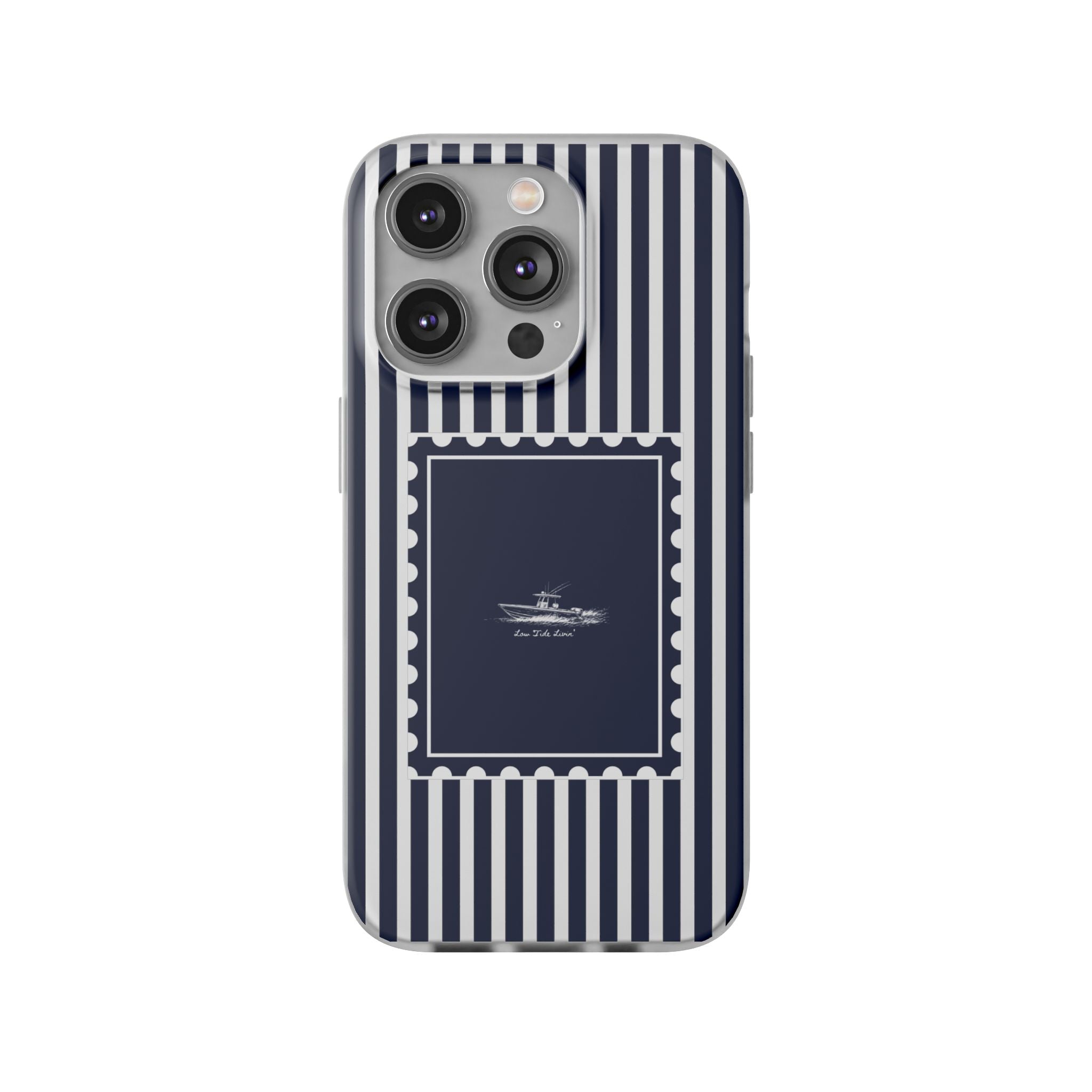 All day Offshore boat- Navy Stripe phone case