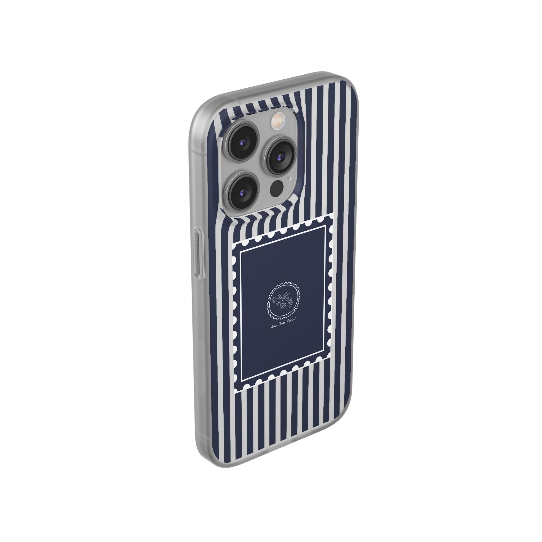 Stamped by the Sea- Navy Stripe phone case