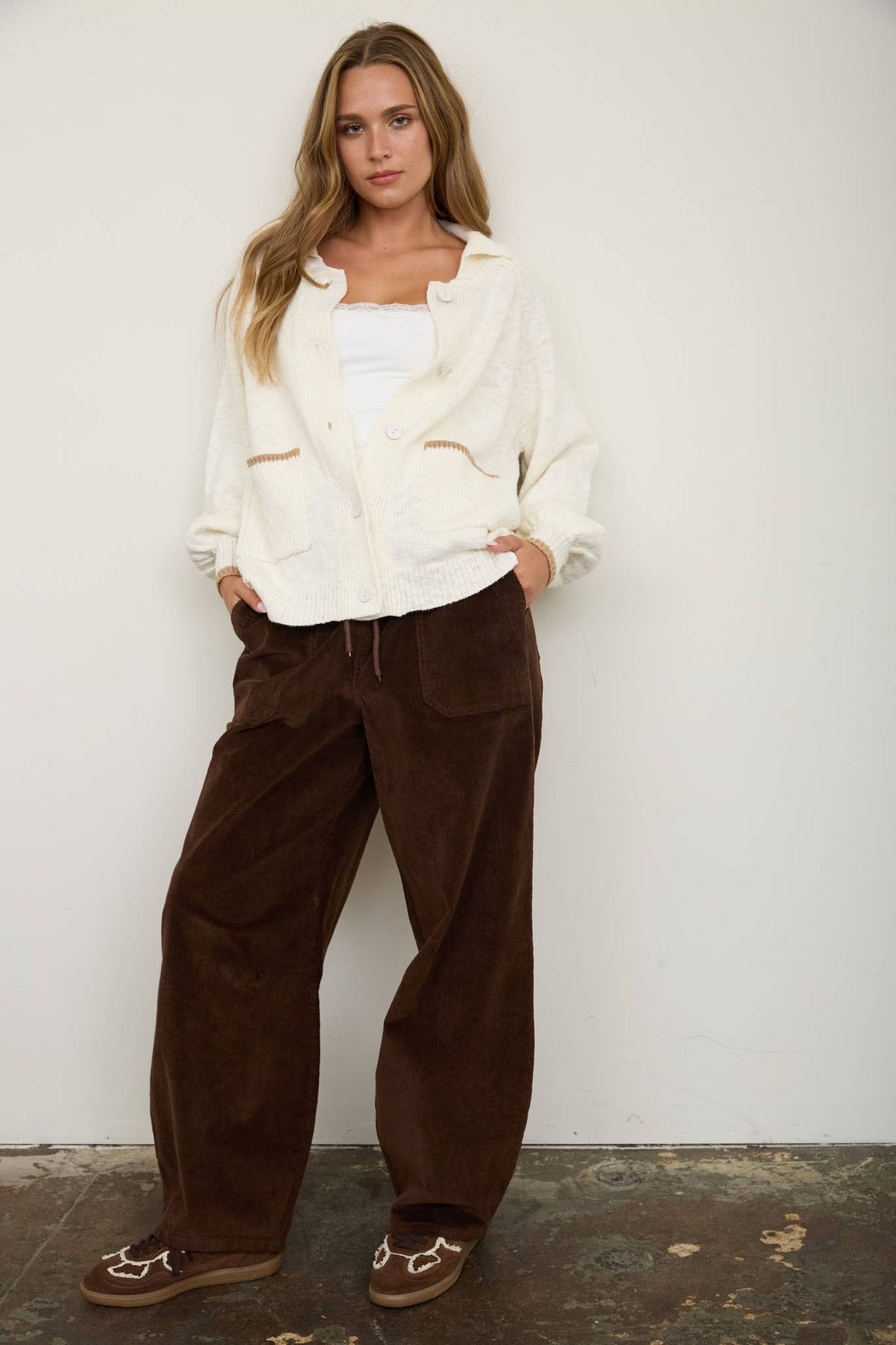 Golden Button Down Cardigan