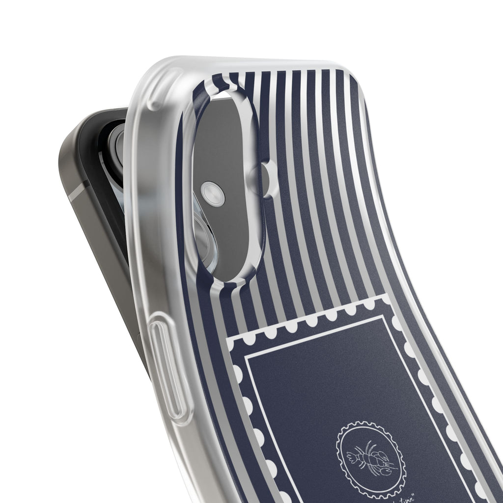 Stamped by the Sea- Navy Stripe phone case