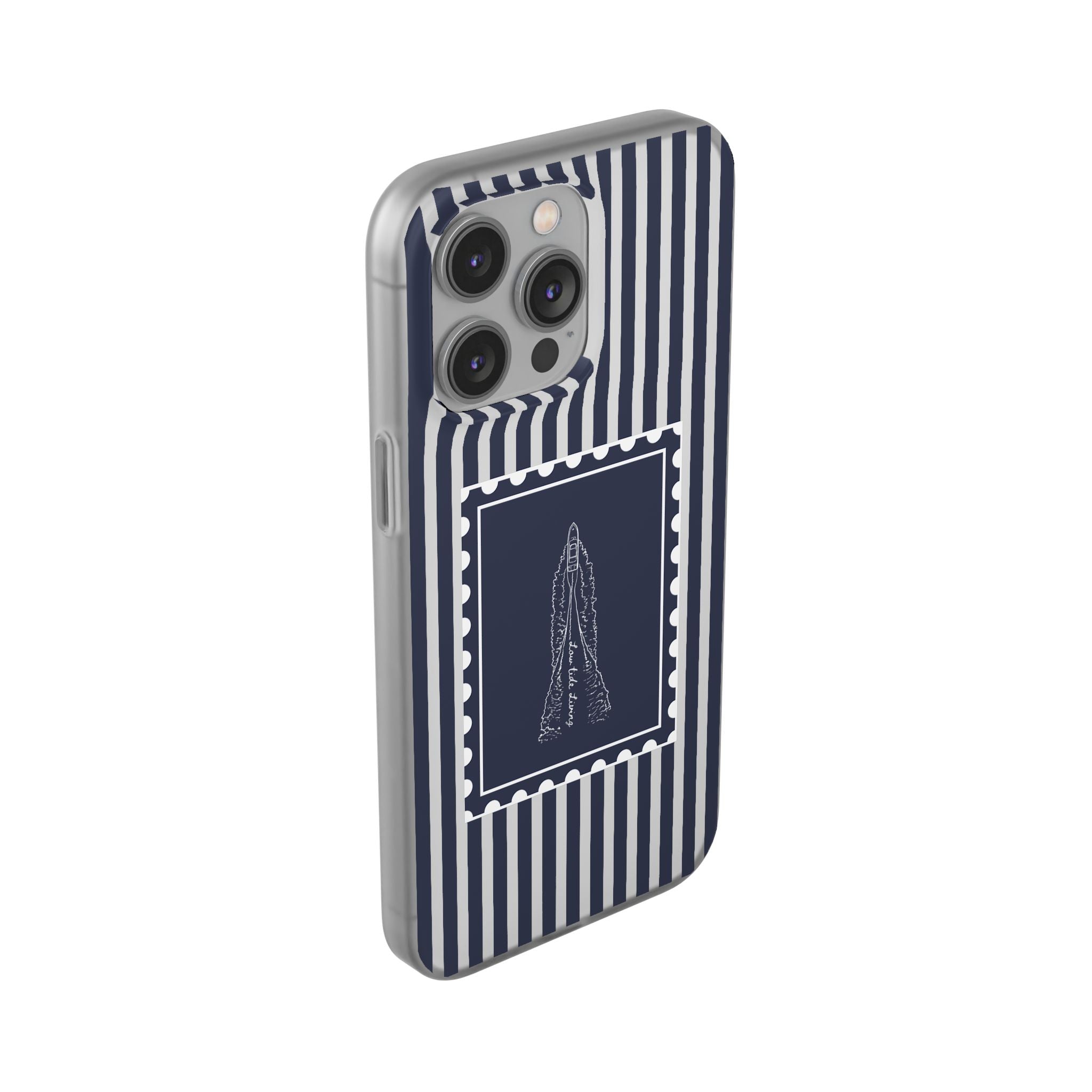 All Day Off Shore wake- Navy stripe phone case