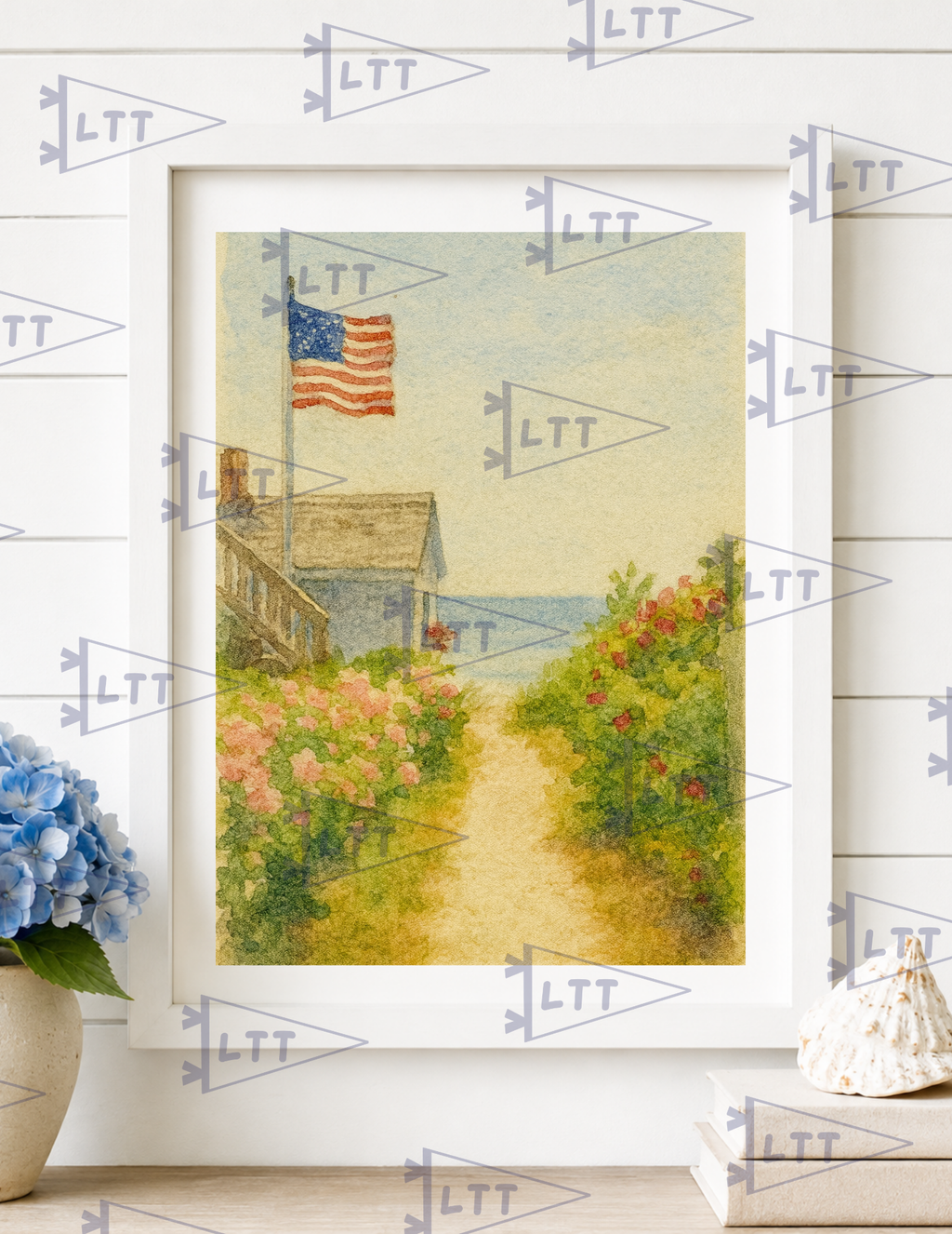 The Beach House Print and card