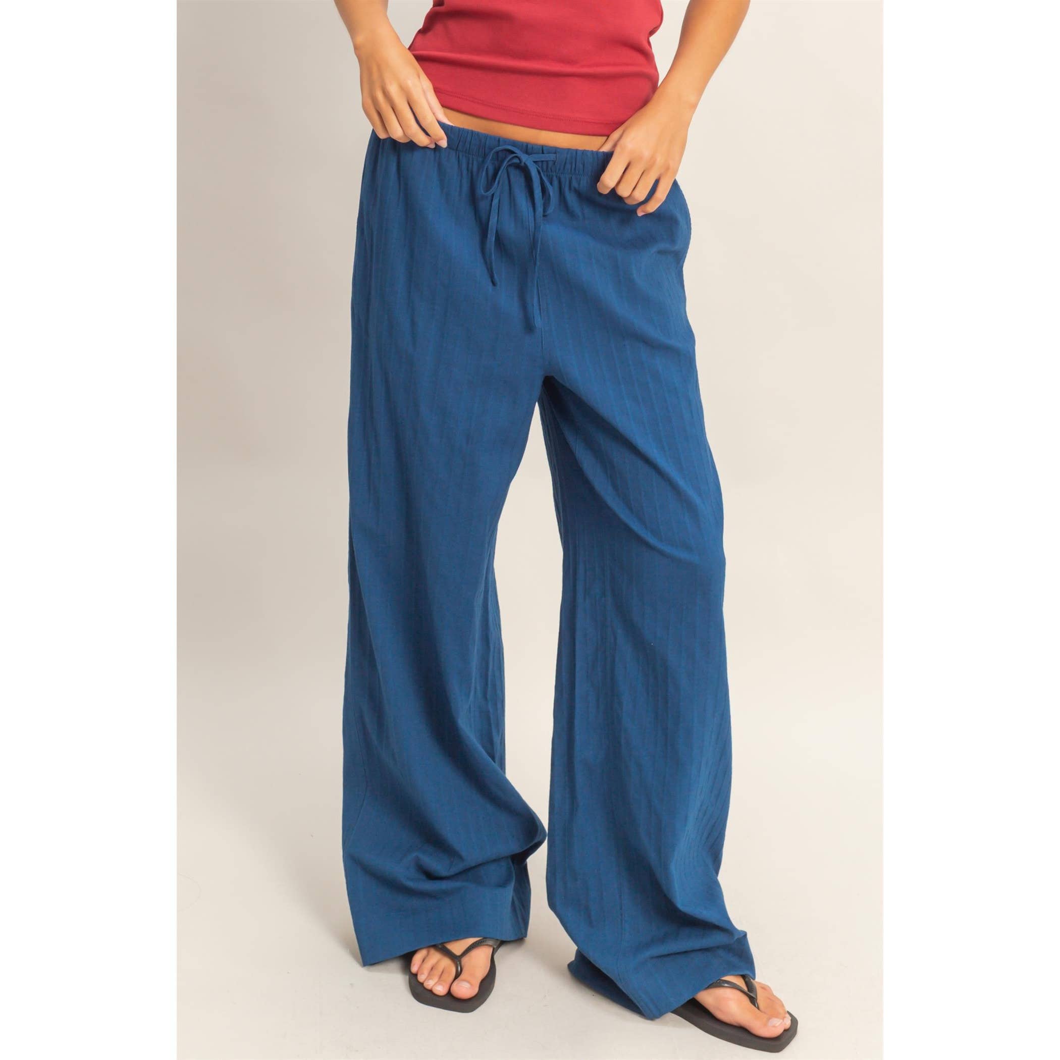Pinstriped Drawstring Pants