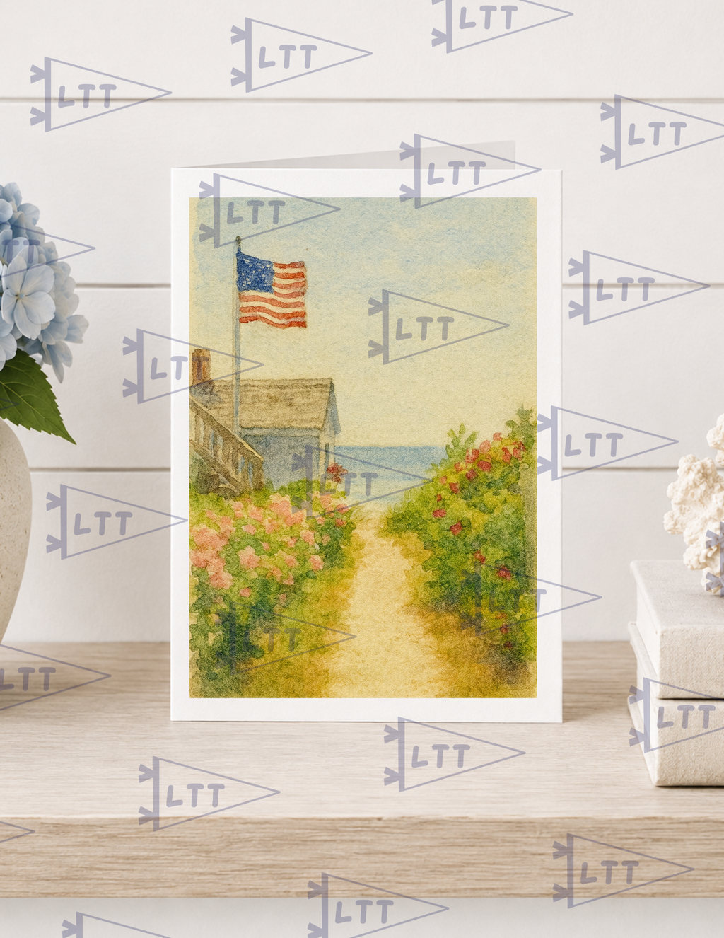 The Beach House Print and card