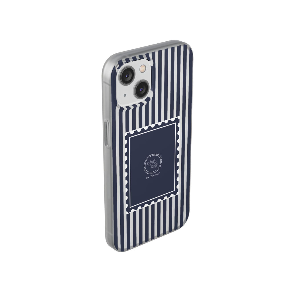 Stamped by the Sea- Navy Stripe phone case