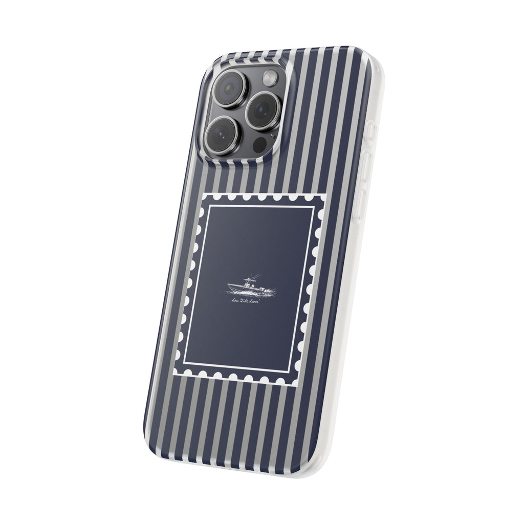 All day Offshore boat- Navy Stripe phone case