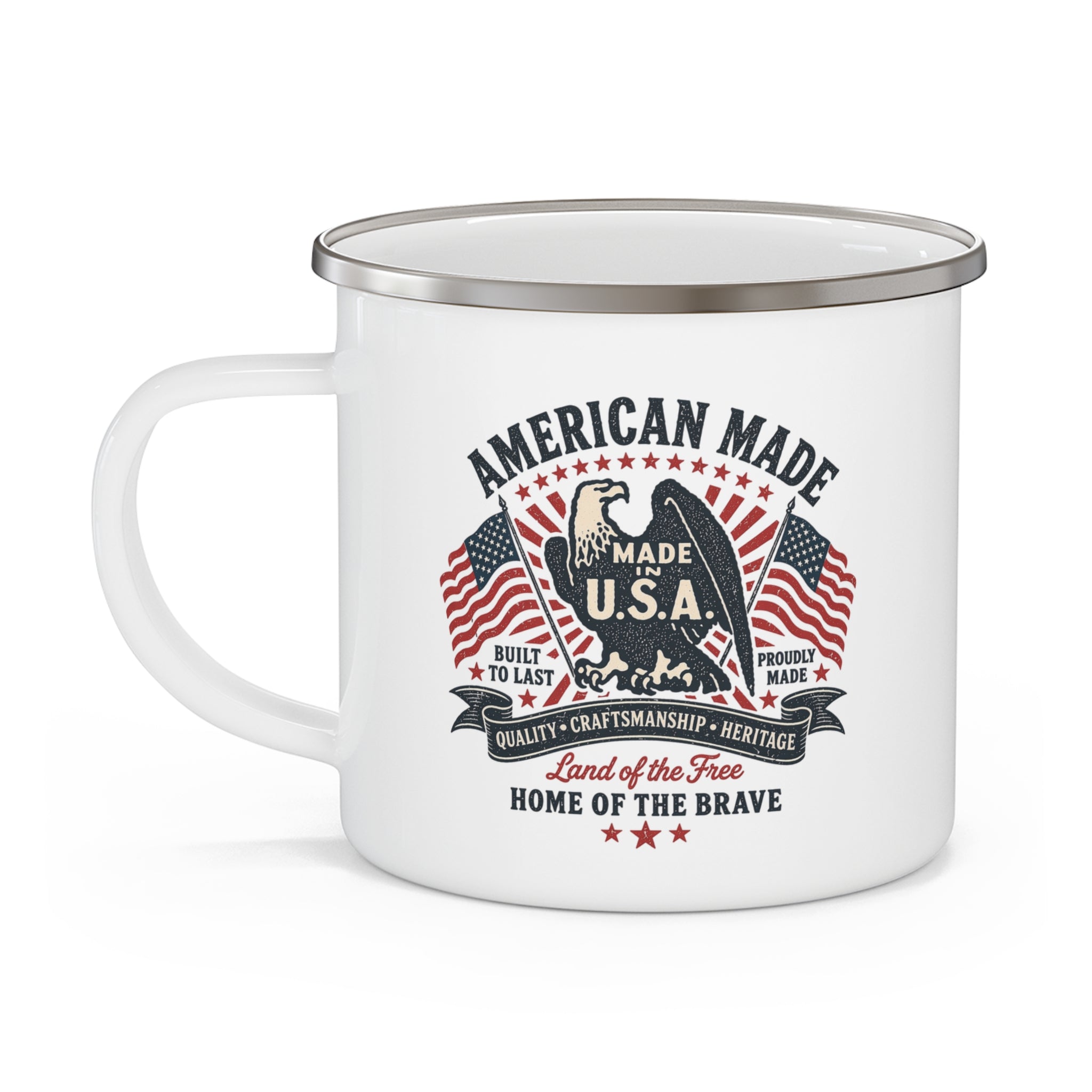 American Made Eagle Enamel Mug