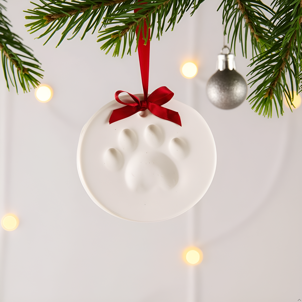 Pet Pawprint Christmas Ornament