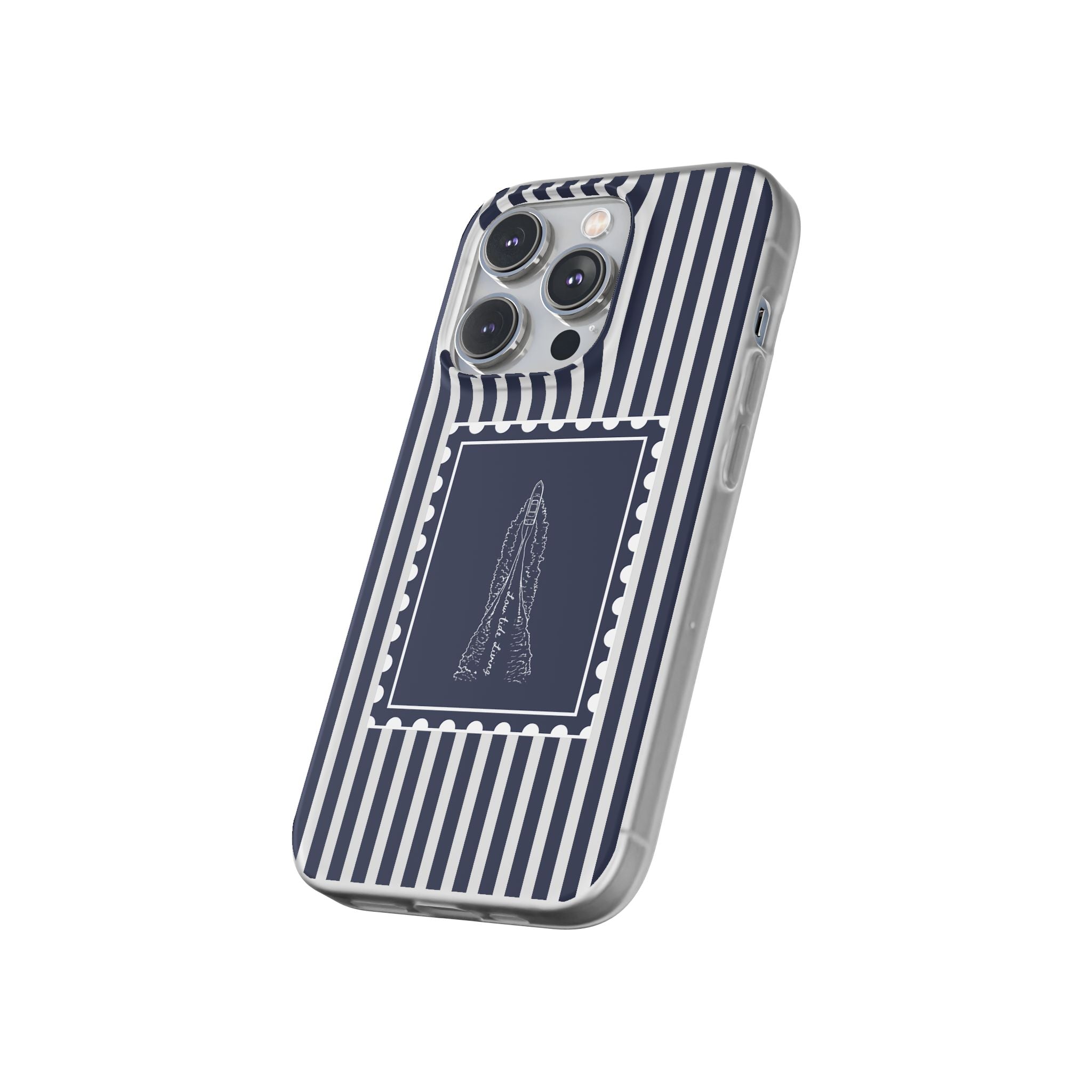 All Day Off Shore wake- Navy stripe phone case