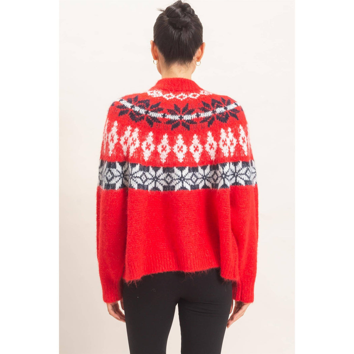 Fair Isle Button-Front Cardigan