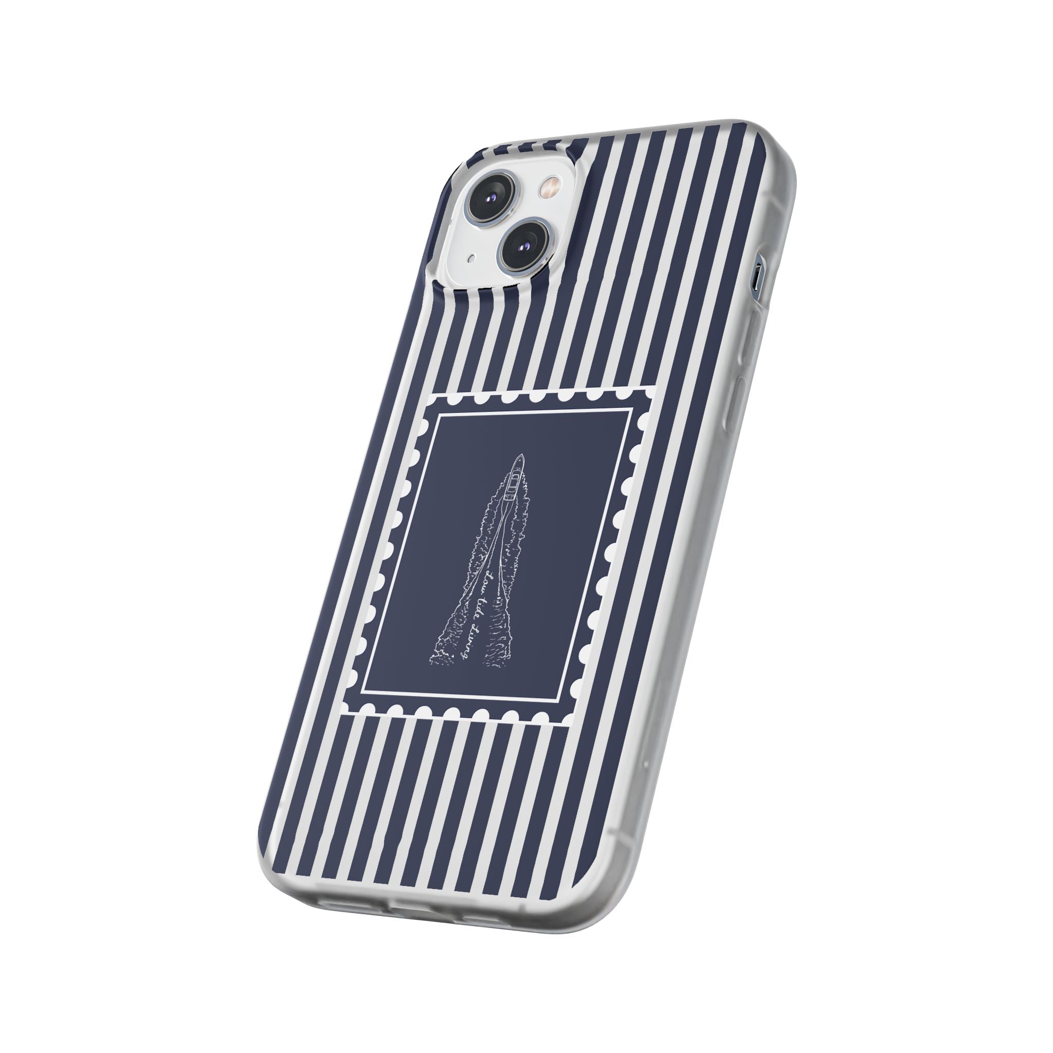 All Day Off Shore wake- Navy stripe phone case