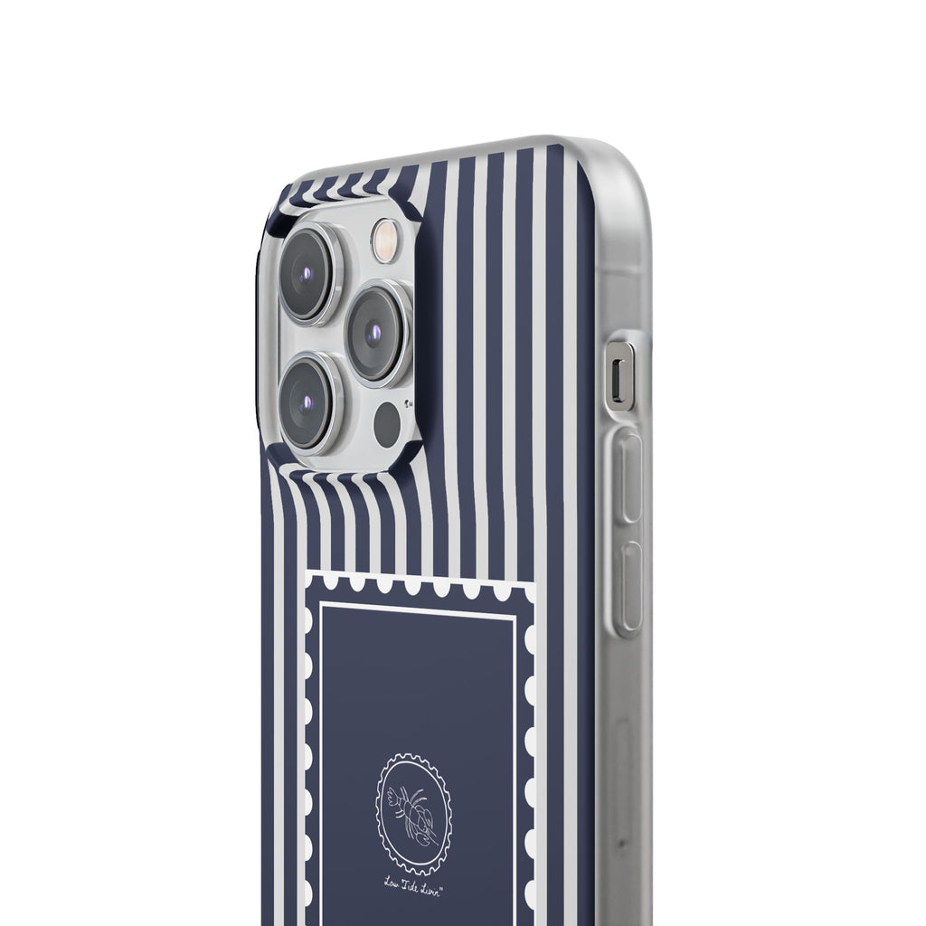 Stamped by the Sea- Navy Stripe phone case