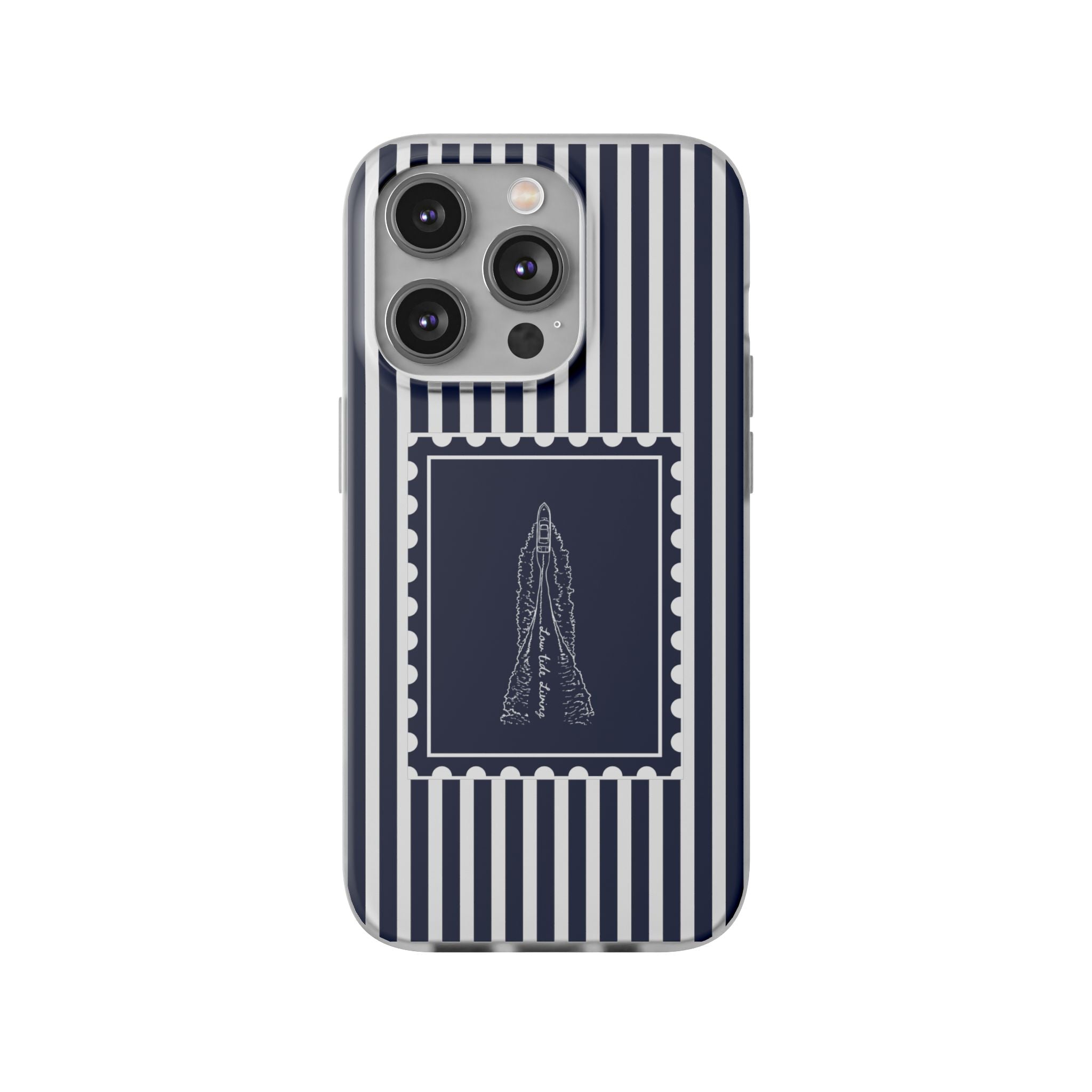 All Day Off Shore wake- Navy stripe phone case